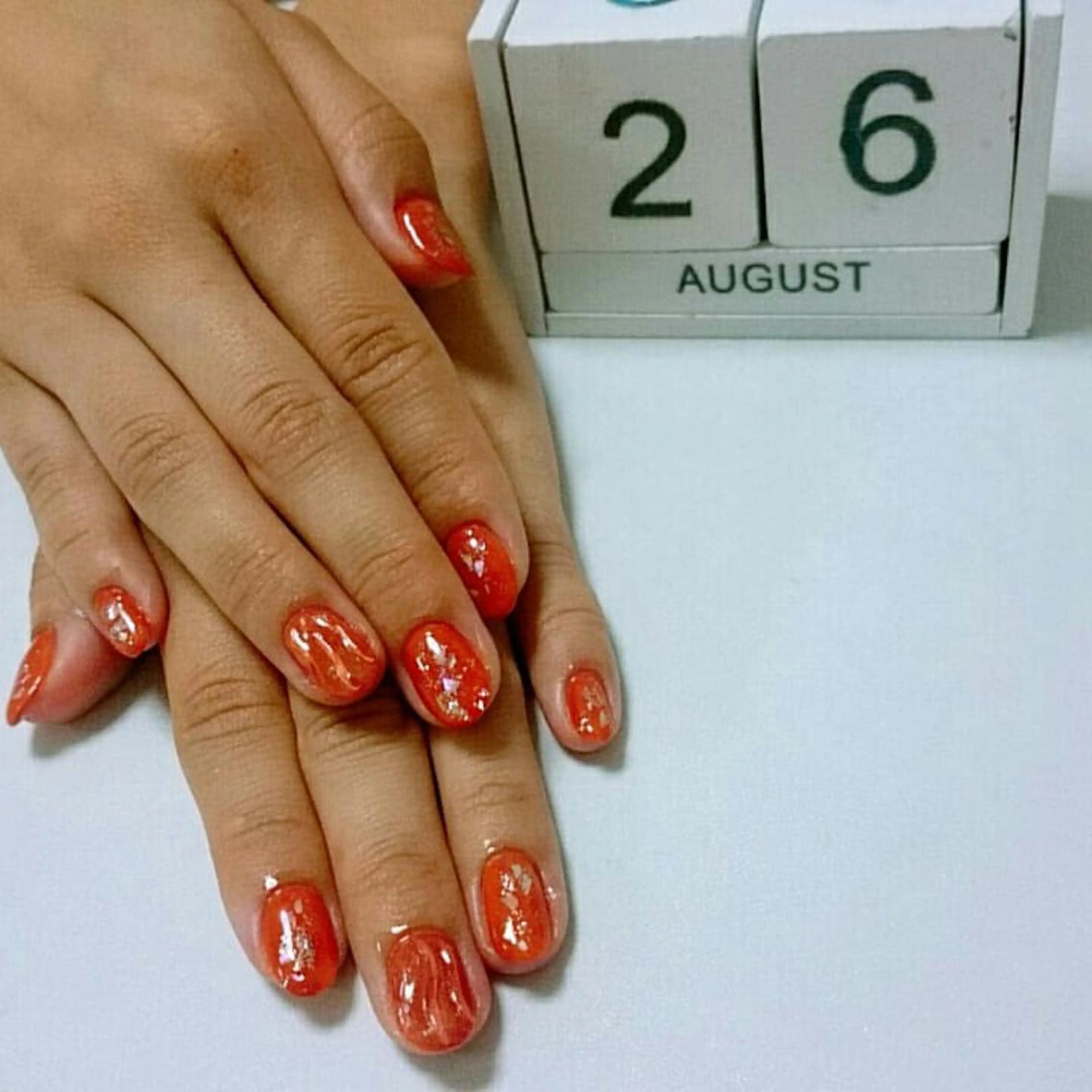 ネイル オレンジ JEWEL nailのネイルデザイン