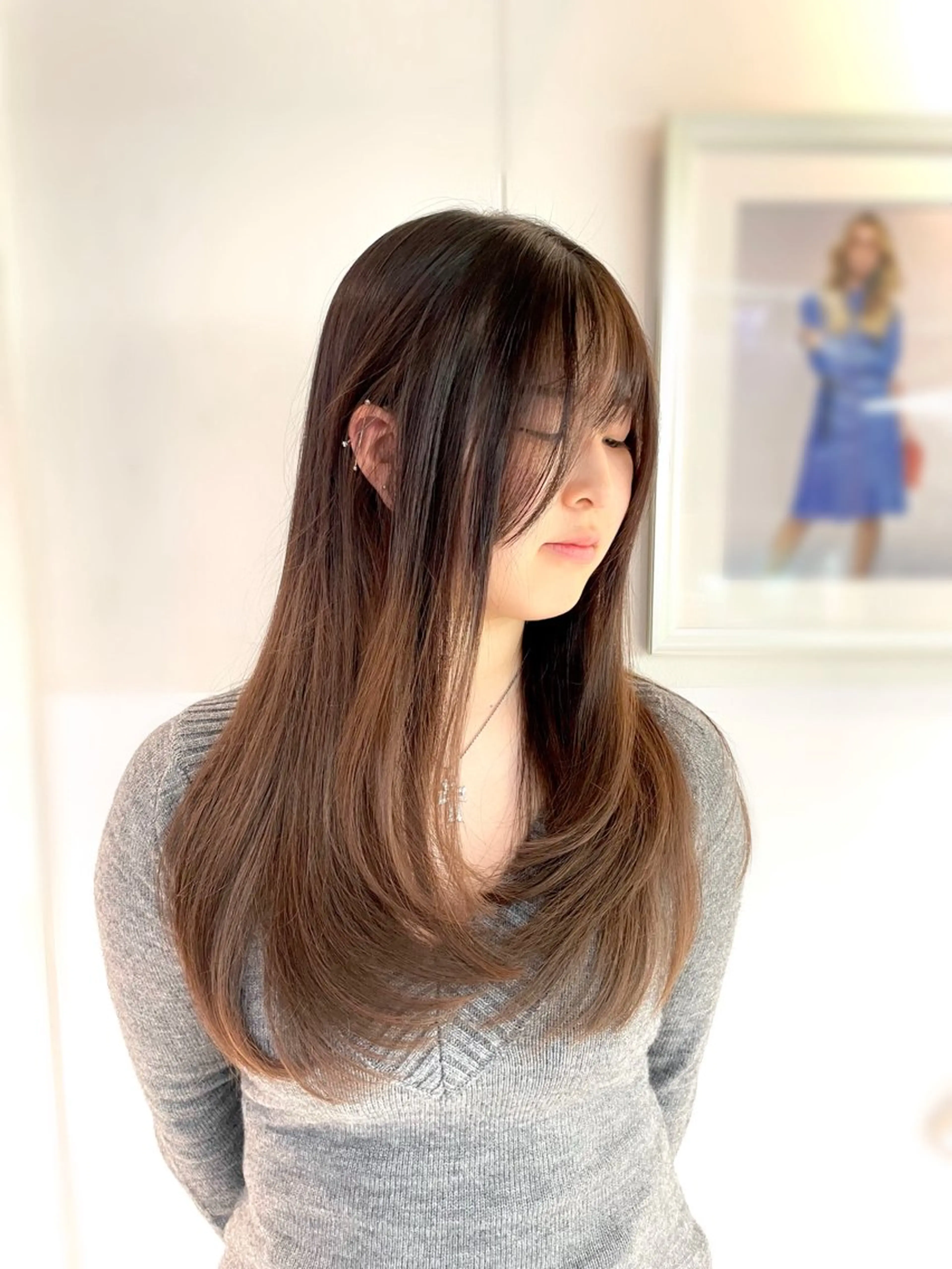 ロング ロングレイヤー 顔周りカット レイヤーカット ロング 無料カットモデル募集 /　 Juanのヘアスタイル
