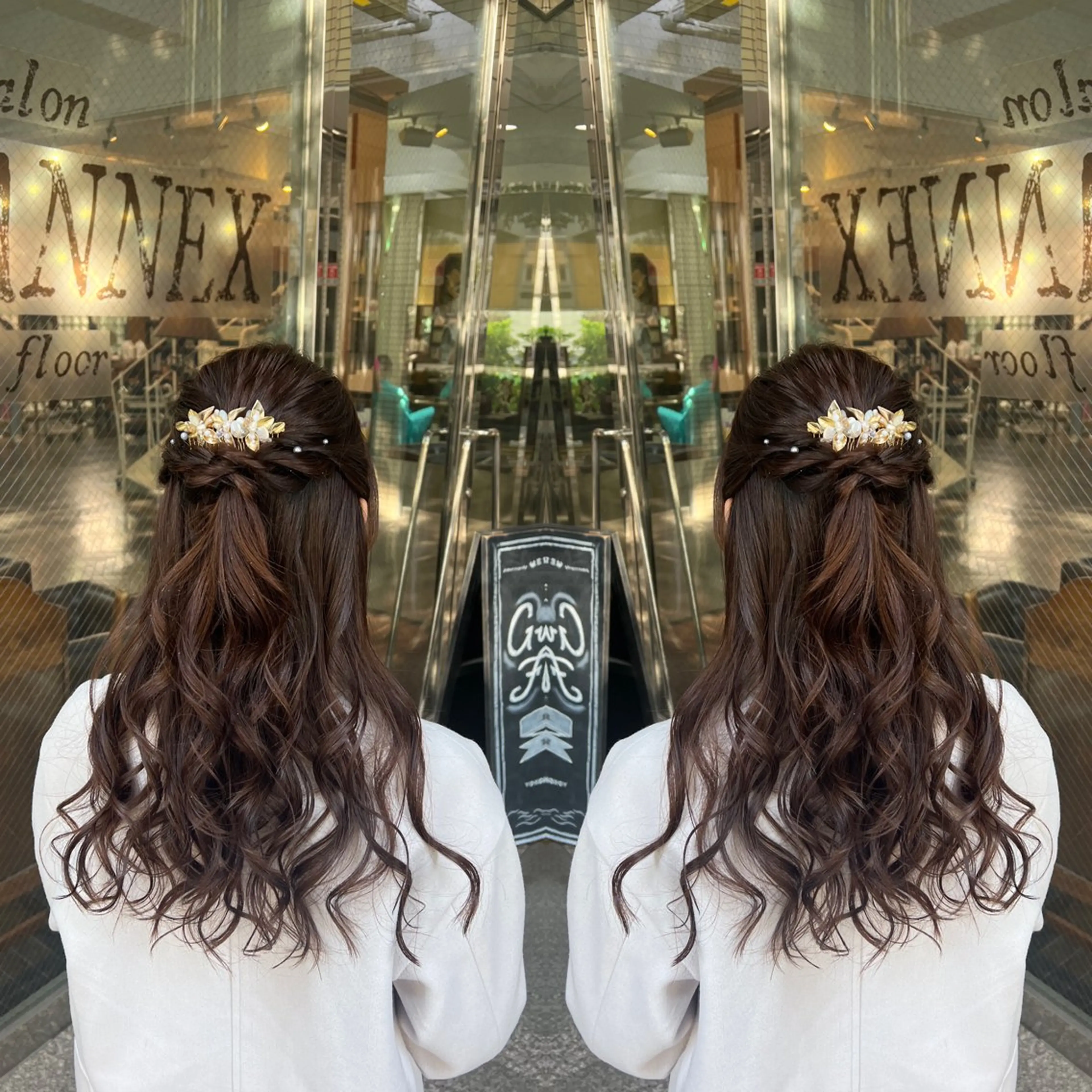 ロング ヘアアレンジ ヘアセット ハイライト/レイヤー /ハイトーン/AOIのヘアスタイル