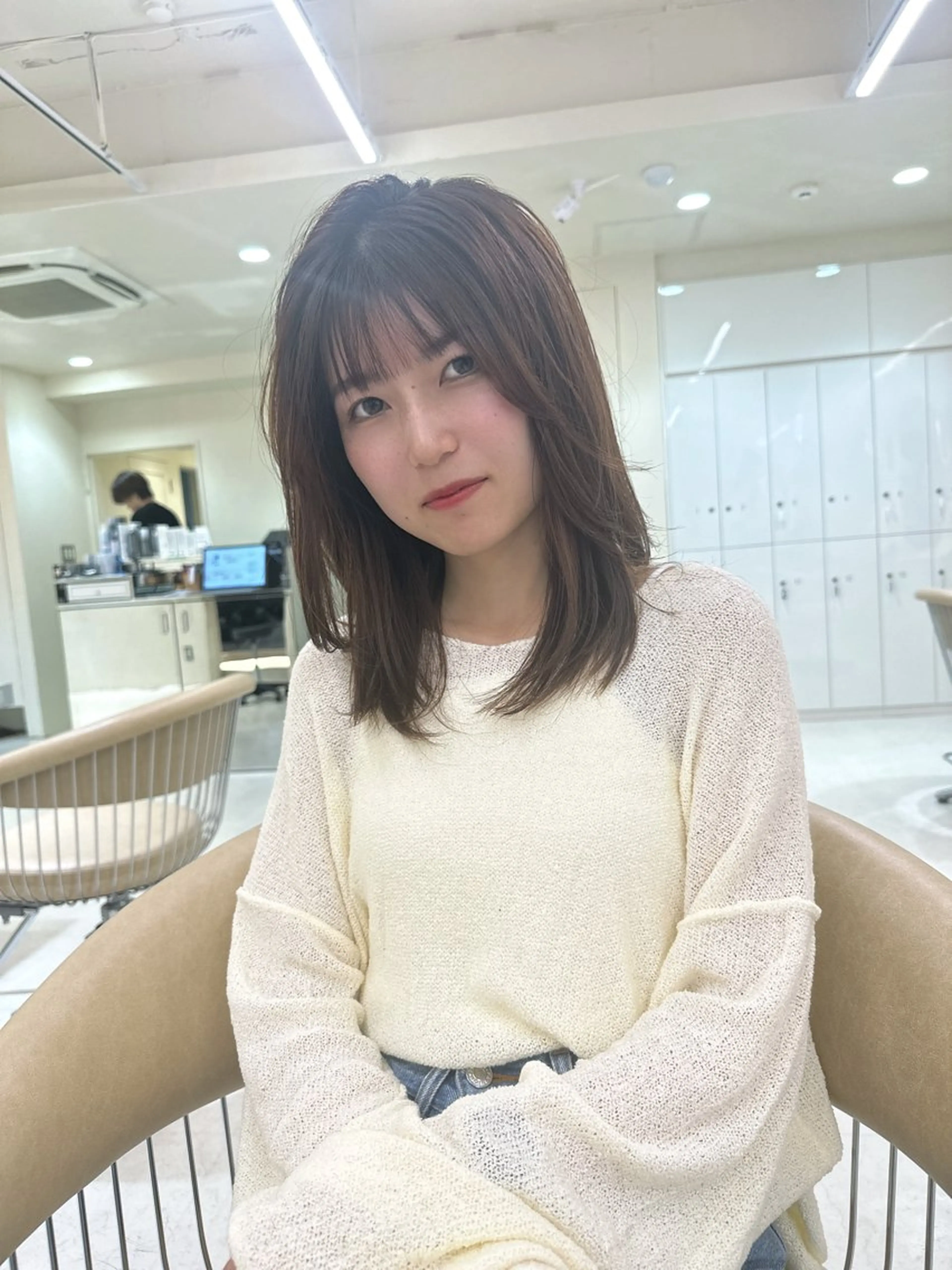 ロング カット センターパート/ 暖色カラーayuのヘアスタイル