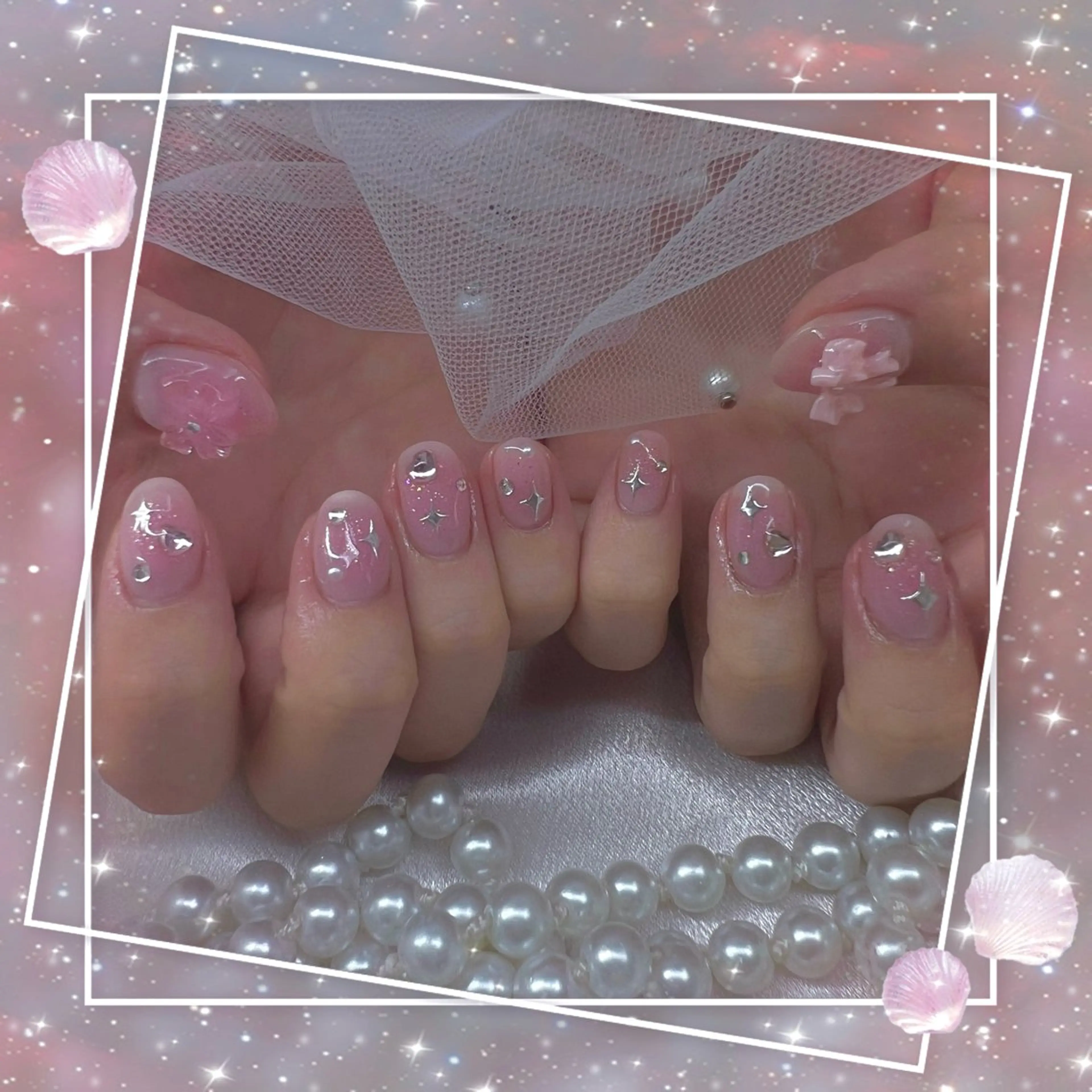 ネイル チークネイル フレンチネイル ガーリー グラデーション マグネットネイル ハンドネイル ハンドケア Chill Nailsalonのネイルデザイン