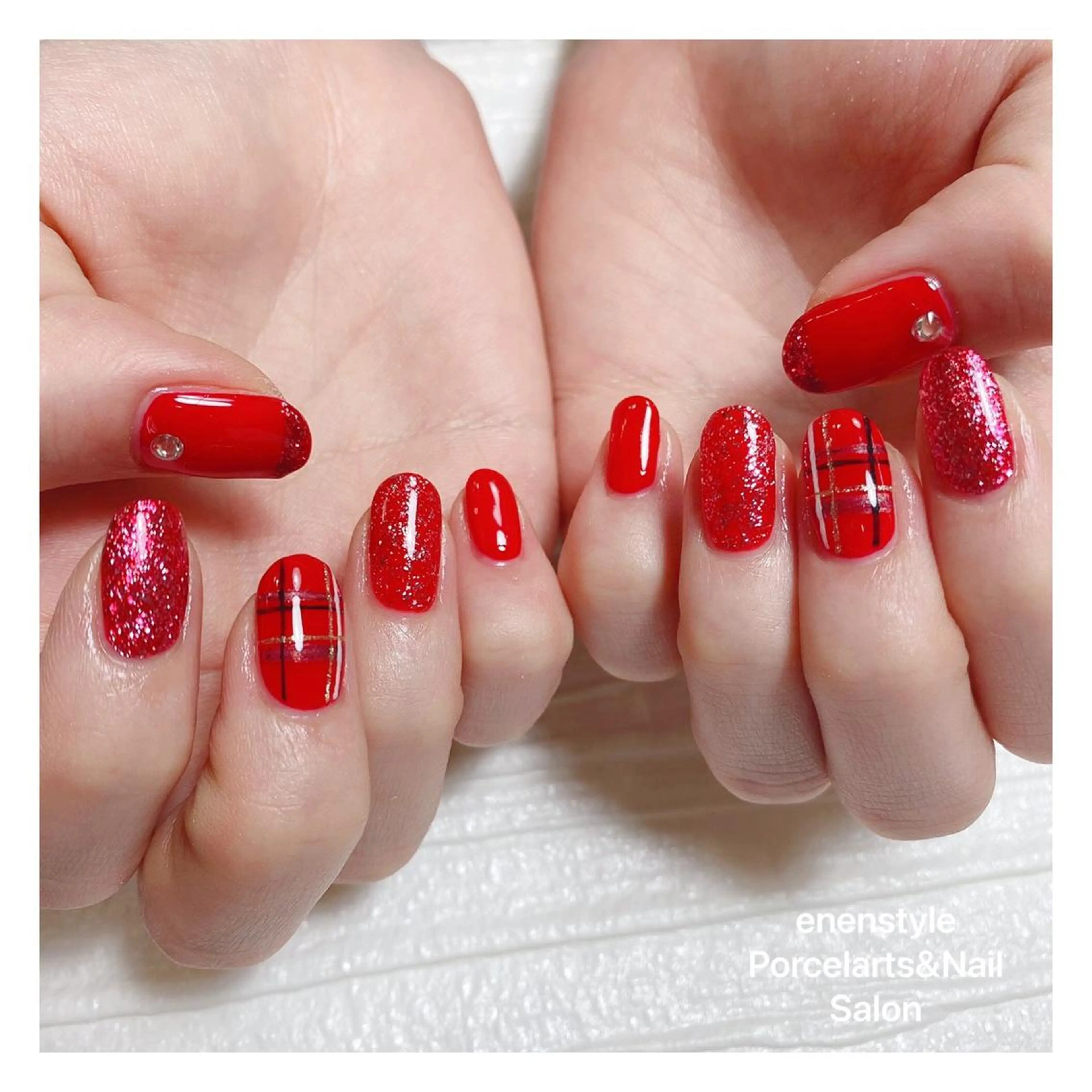 ミディアム ネイル ハンドネイル 👑enen style👑のネイルデザイン