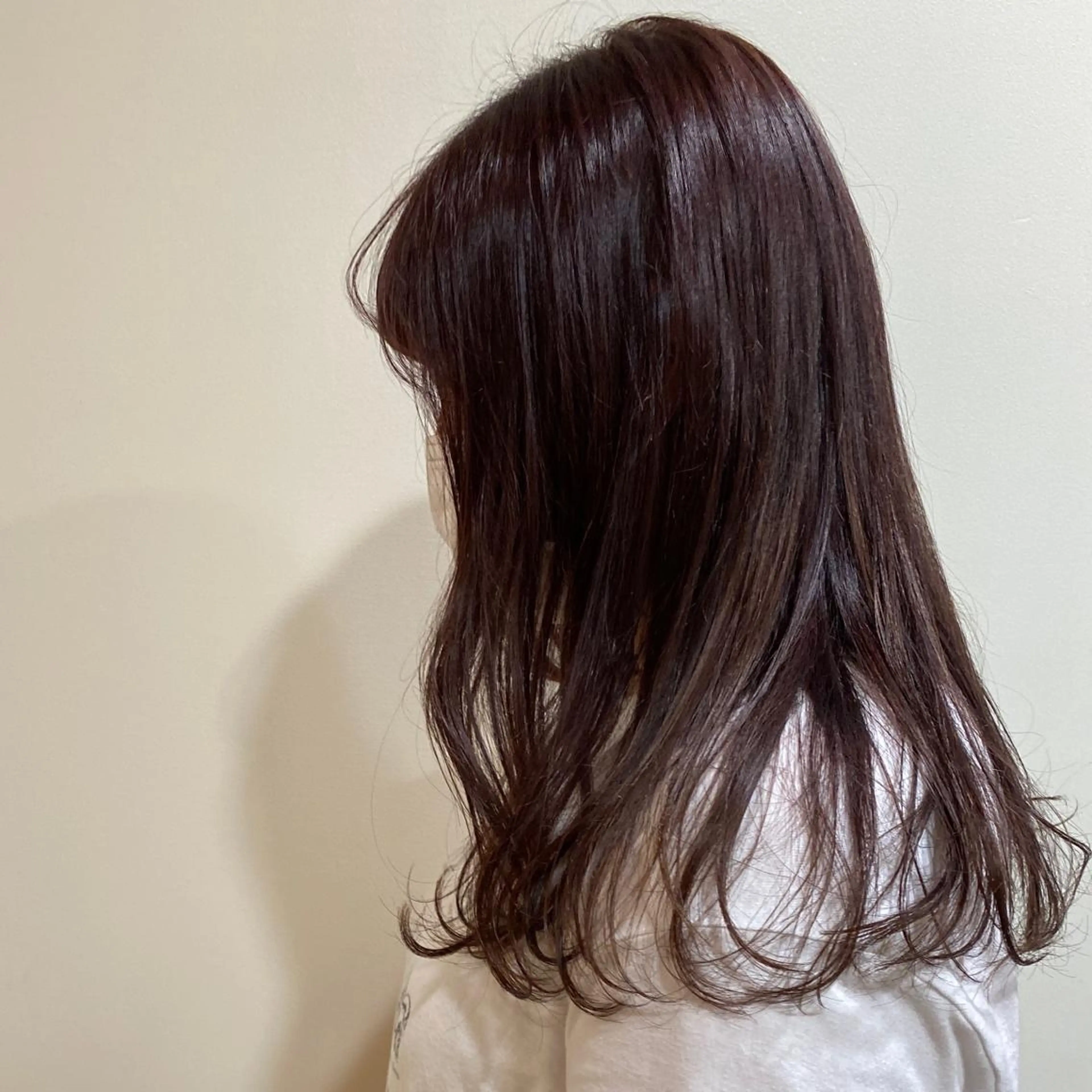 ロング カラー ブラウンカラー ピンクカラー ピンクブラウン カット ヘアカラー RIKA韓国ヘア/く びれヘア/上品カラーのヘアスタイル