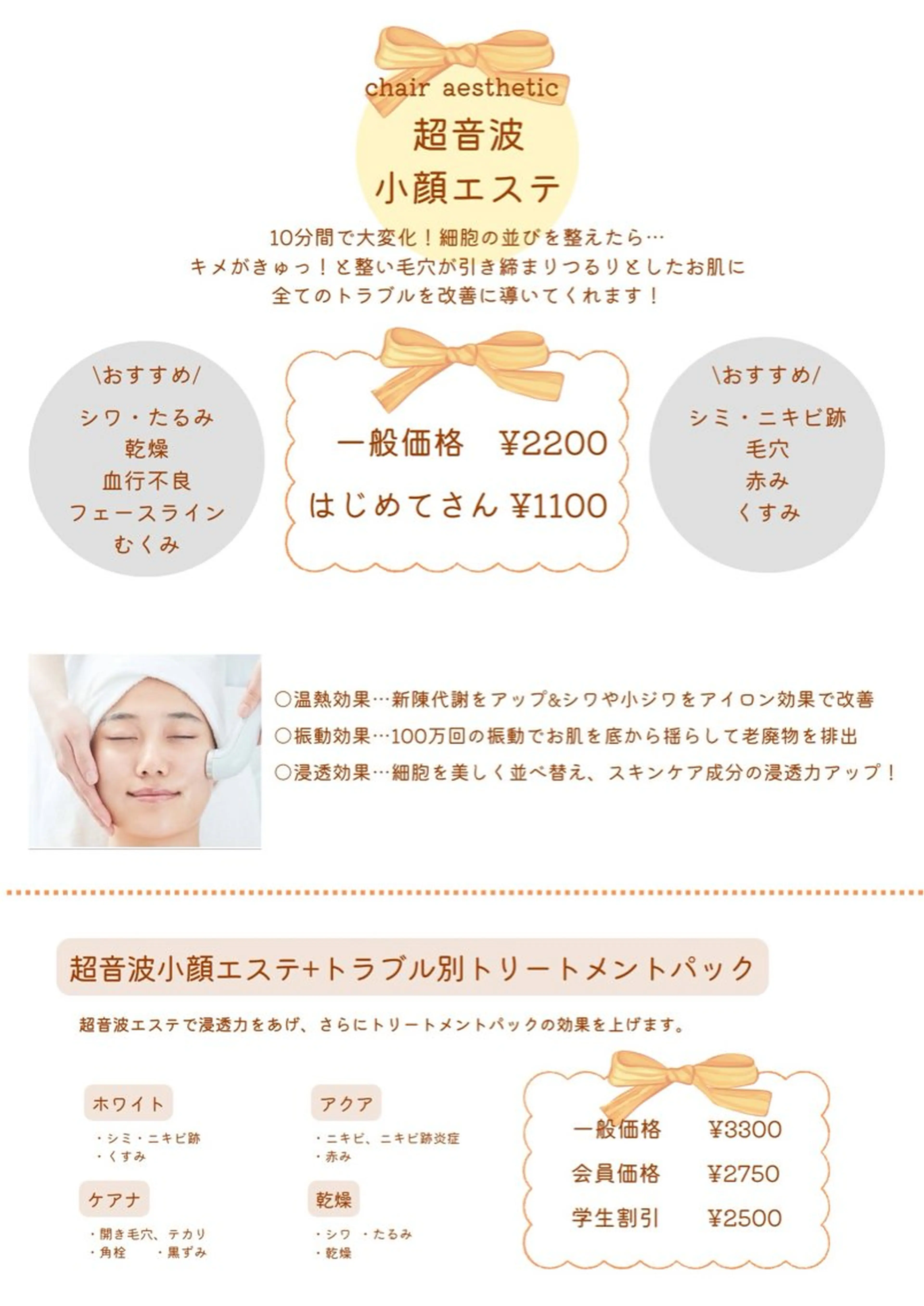 ミニモ学割超音波小顔エステの写真