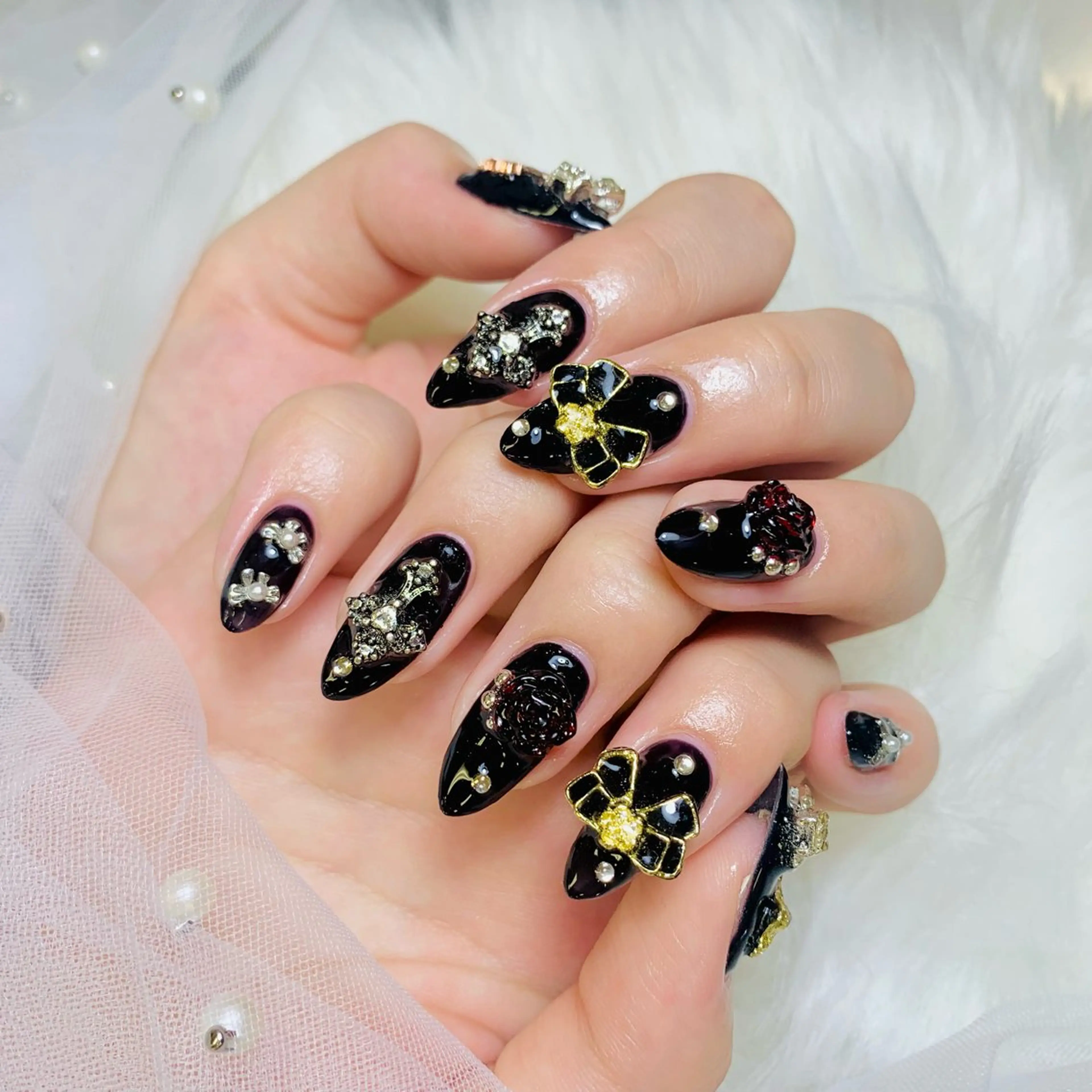 ネイル チークネイル 長さ出し フラッシュネイル フレンチネイル グラデーション ハンドネイル AN NAIL SALONのネイルデザイン