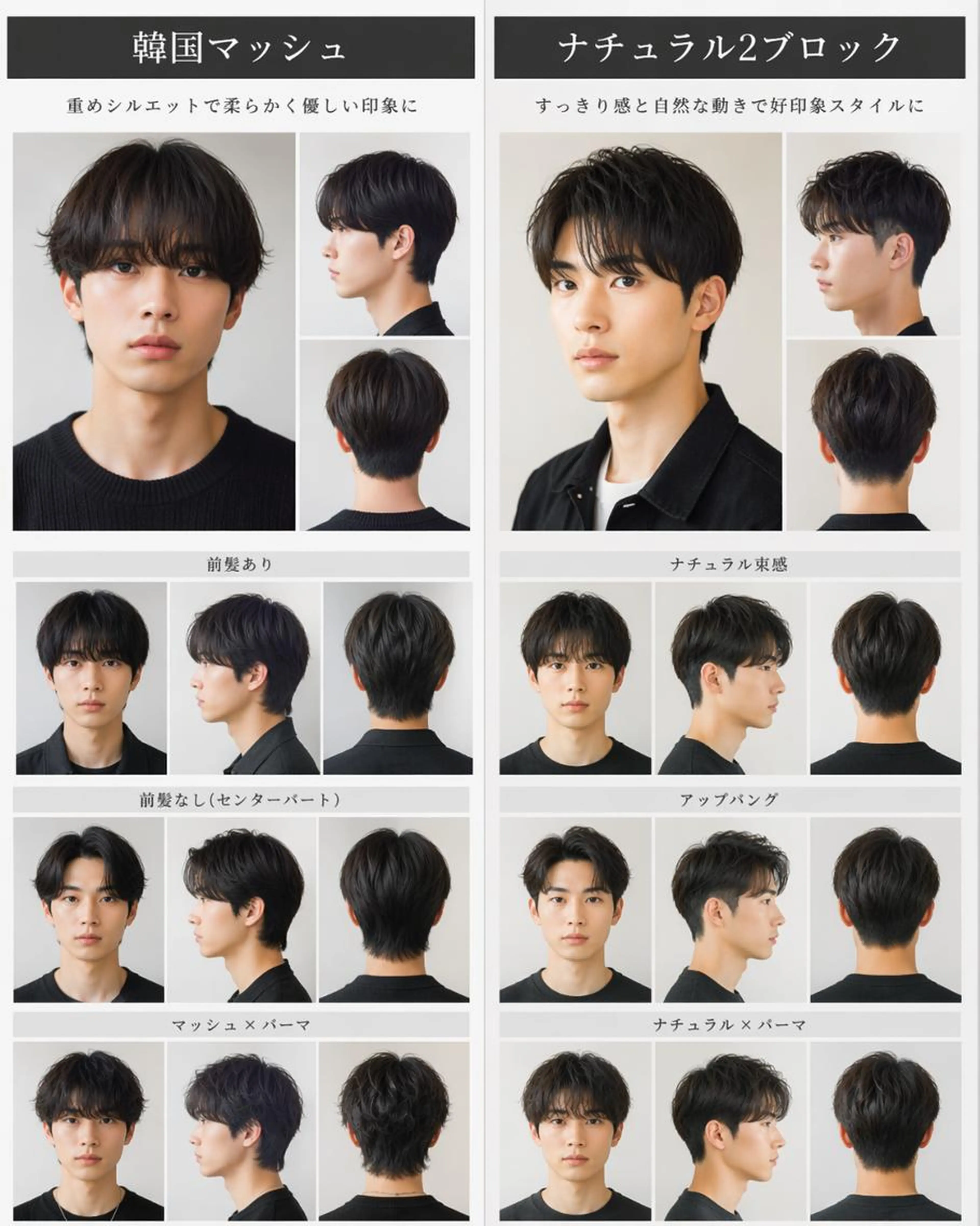 【メンズ人気No.1🇰🇷】韓国風メンズカット＋スタイリング《メンズ/韓国マッシュ/センターパート/メンズカット》の写真
