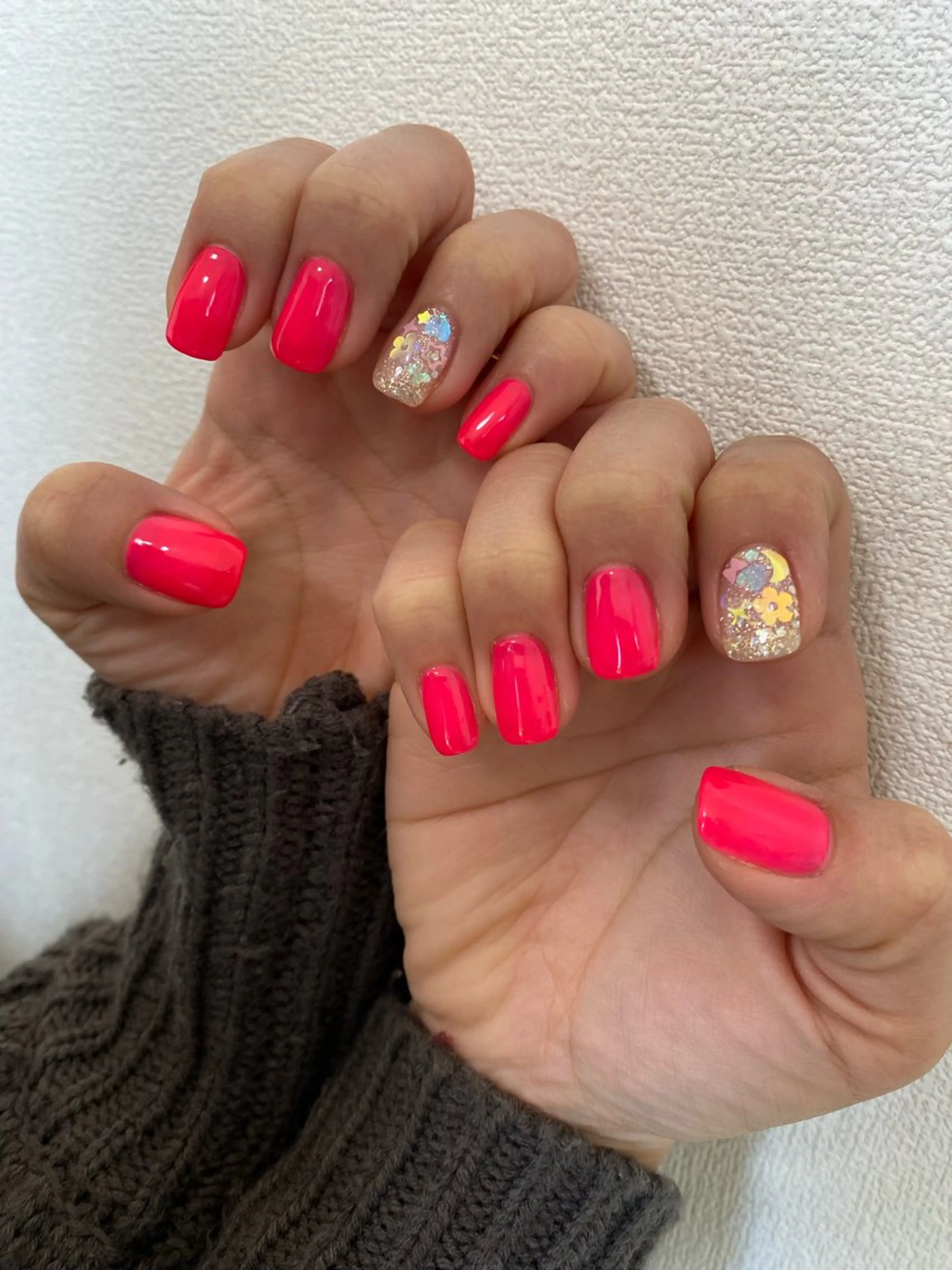 ネイル ピンク 自宅サロン FeelFreeのマツエク・マツパデザイン