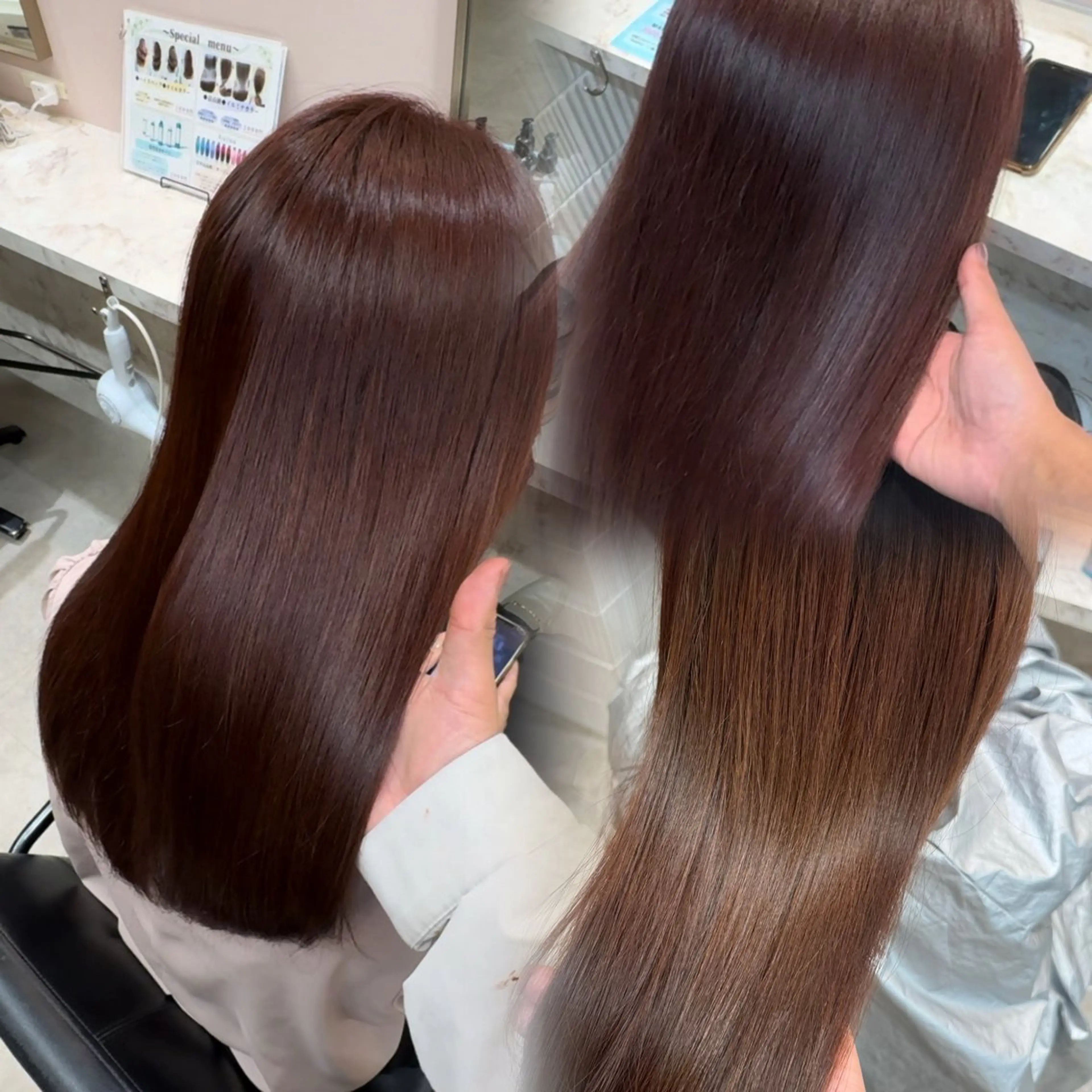 ロング 縮毛矯正 トリートメント 田中俊　縮毛矯正 髪質改善のヘアスタイル