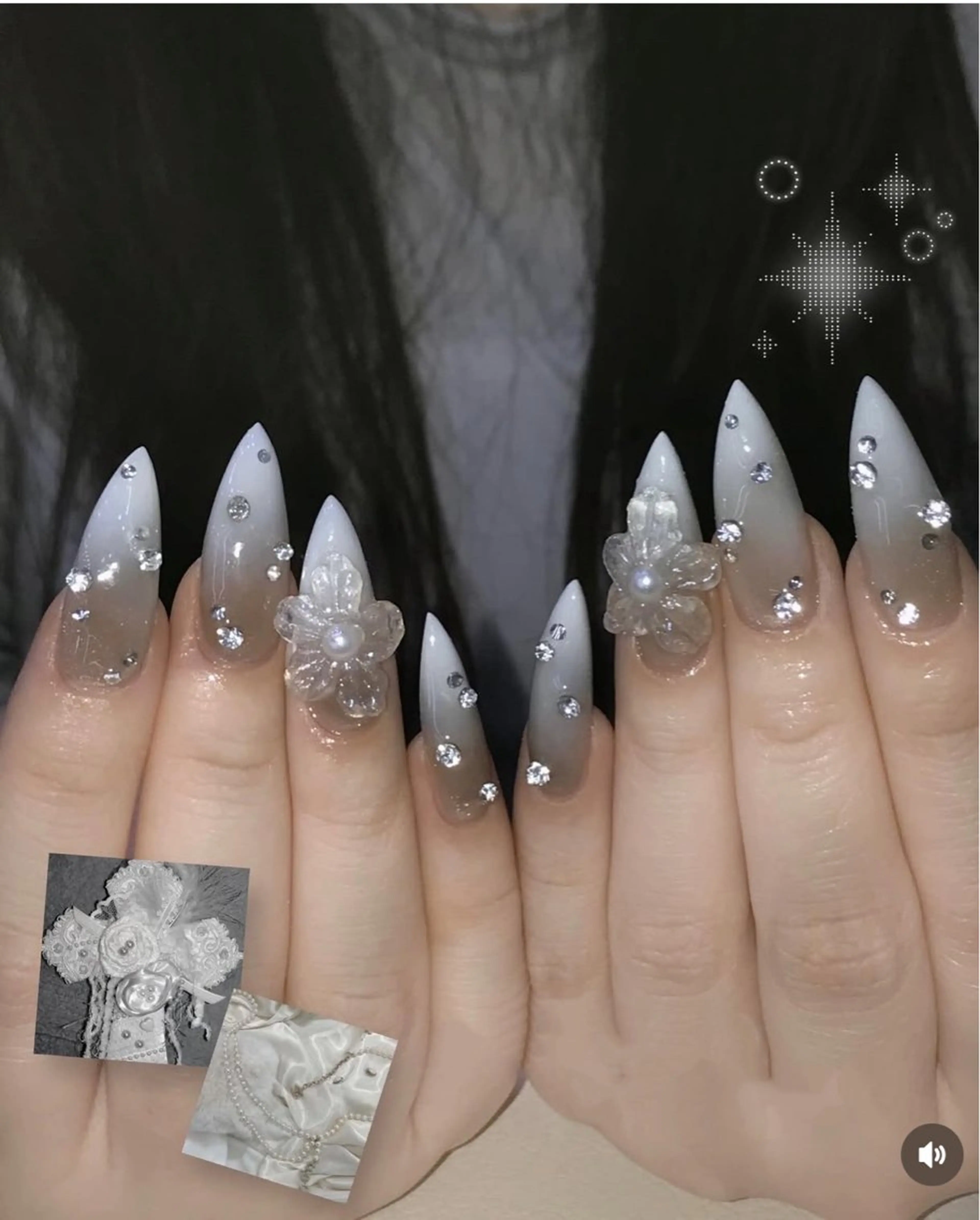 ネイル チークネイル 長さ出し フレンチネイル グラデーション マグネットネイル Mew_Sanie所属・Sanie Salonのネイルデザイン