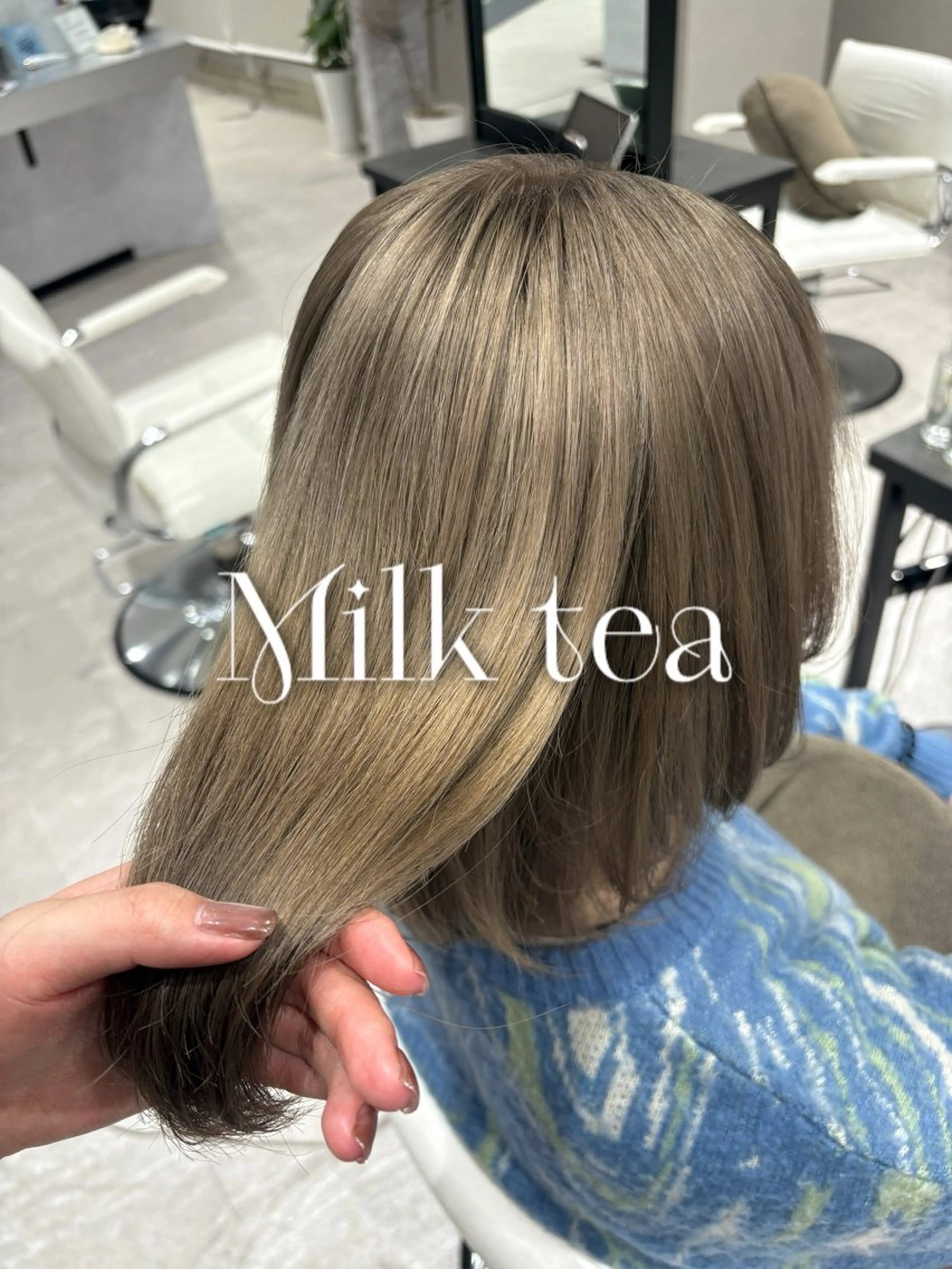 ミディアム カット ヘアカラー レイヤーカット/ ヘアカラー/RENAのヘアスタイル