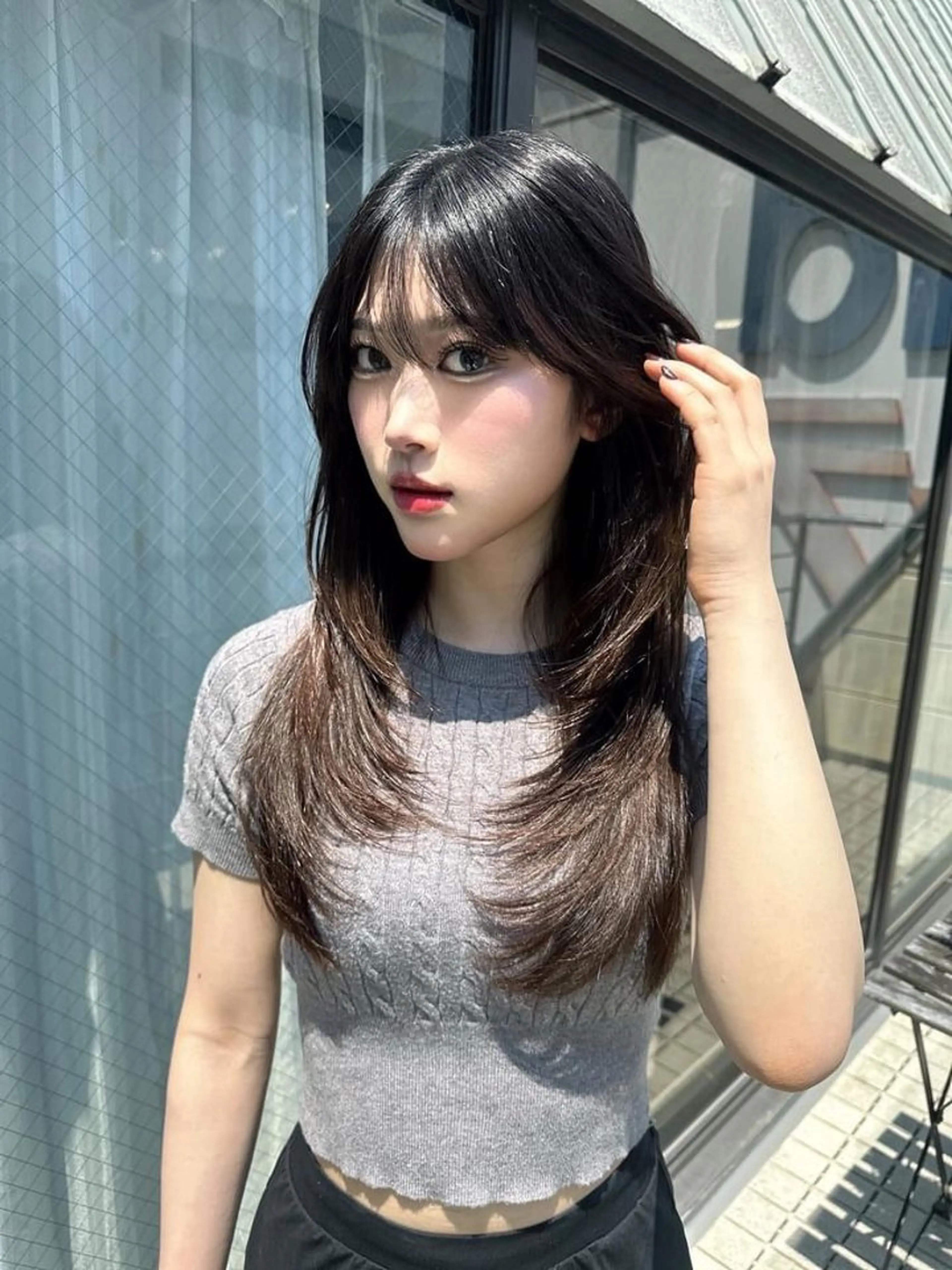 ロング カラー レイヤーカット ワンホンレイヤー ワンホンヘア カット ヘアカラー トリートメント ワンホン/エクステ ケラチン/Kaitoのヘアスタイル