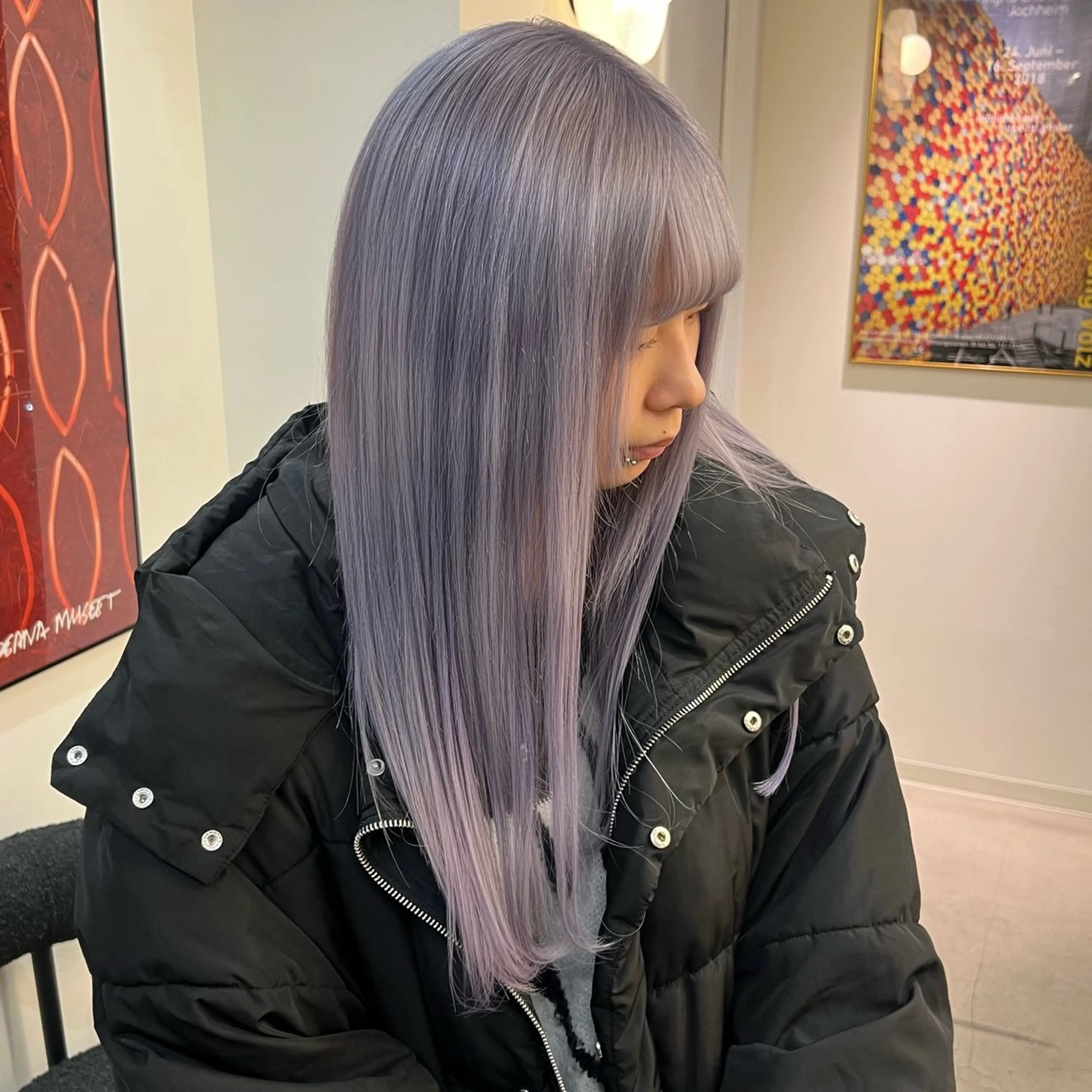 ロング カラー ブリーチ 透明感カラー ハイトーンカラー ラベンダーカラー ヘアカラー 透明感ハイトーン🐩 原宿/yumekaのヘアスタイル