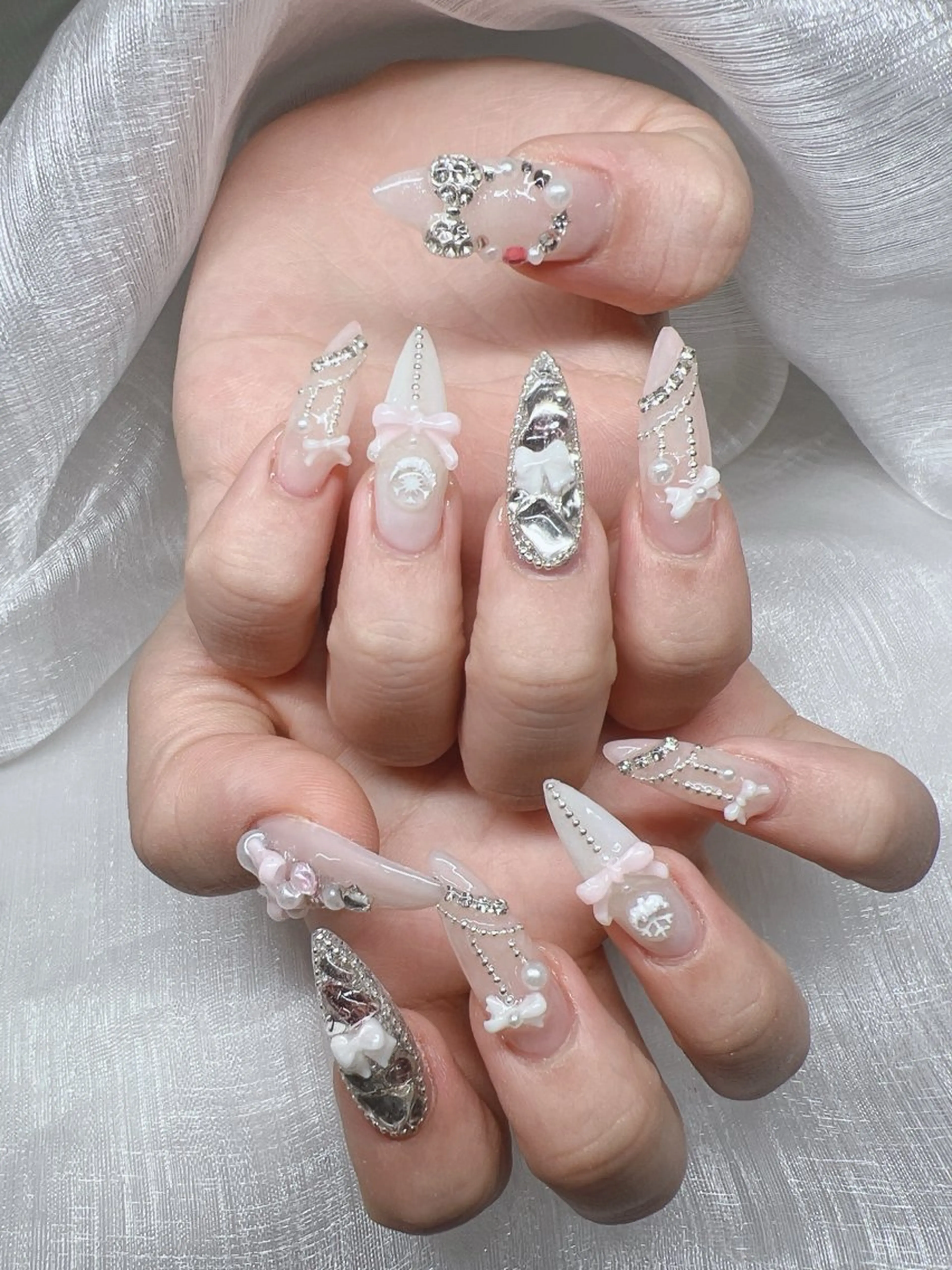ネイル ハンドネイル Lee Nails チップ長さだし専門店のネイルデザイン