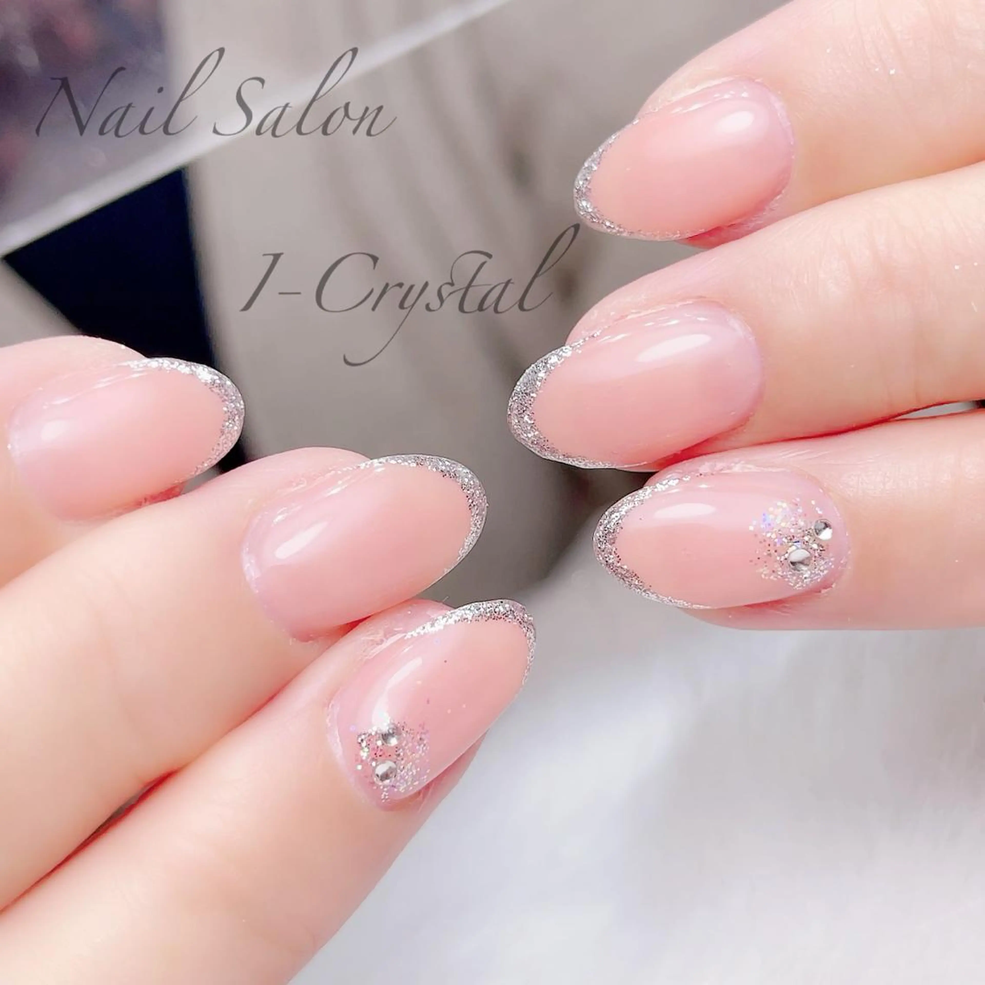 ネイル フットネイル フレンチネイル ジェルネイル ガラスフレンチ 持ち込み NailSalon  I-Crystal所属・中村 郁美のネイルデザイン