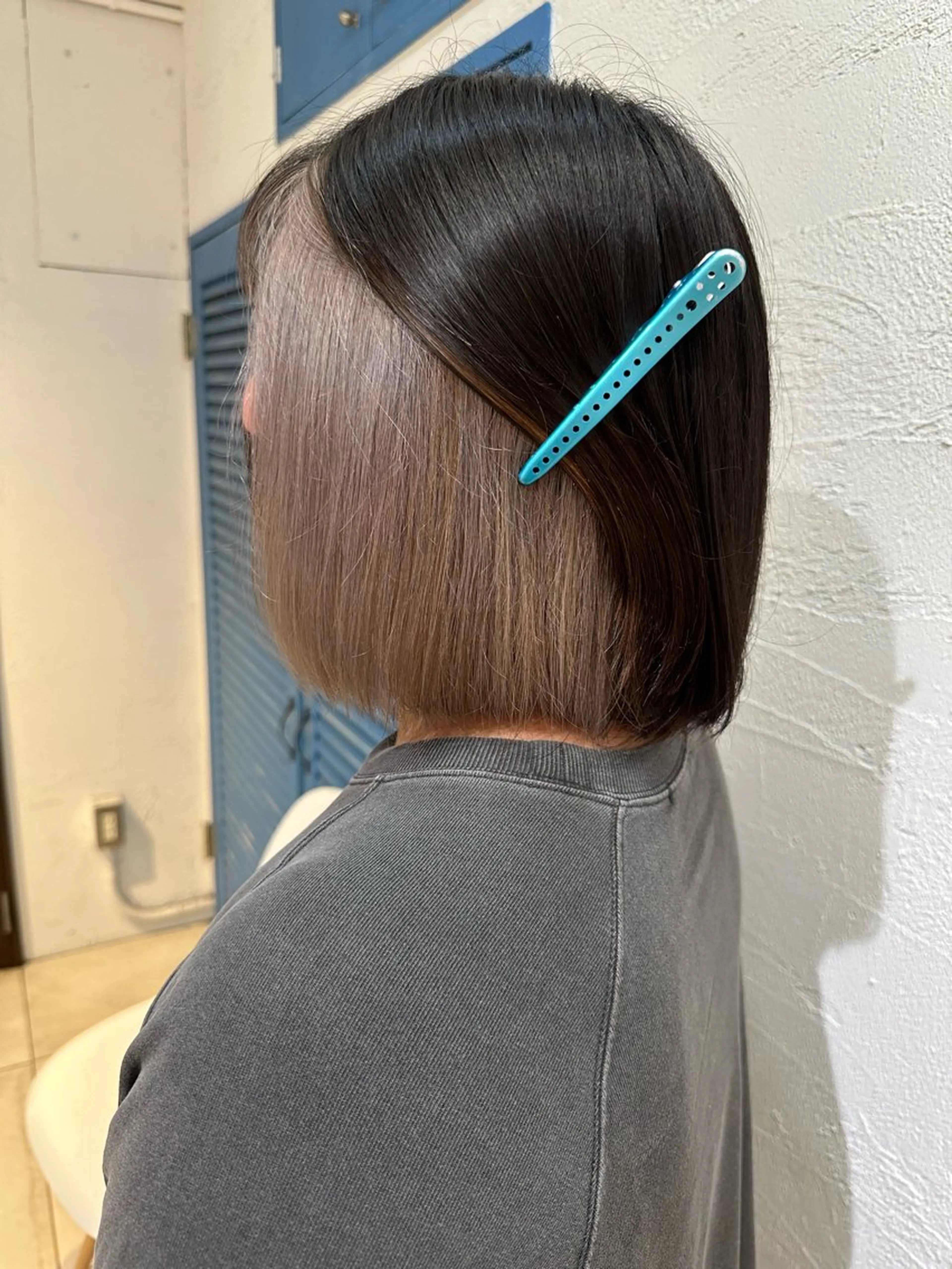 ミディアム ヘアカラー トリートメント ブリーチカラーボブ sayo🧸🤎のヘアスタイル