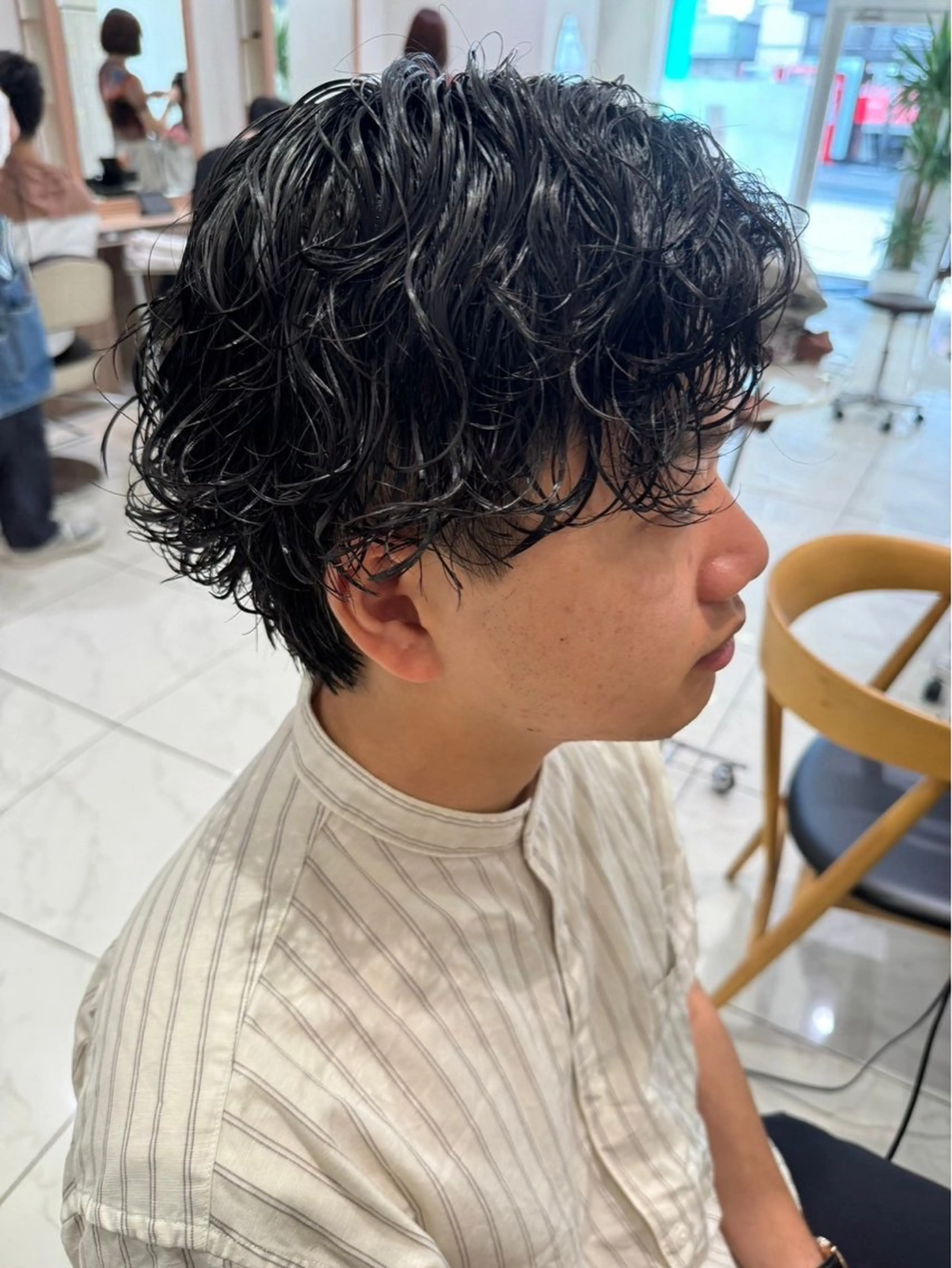 メンズ カット パーマ メンズ毛流れ 縮毛特化/土屋丈のヘアスタイル