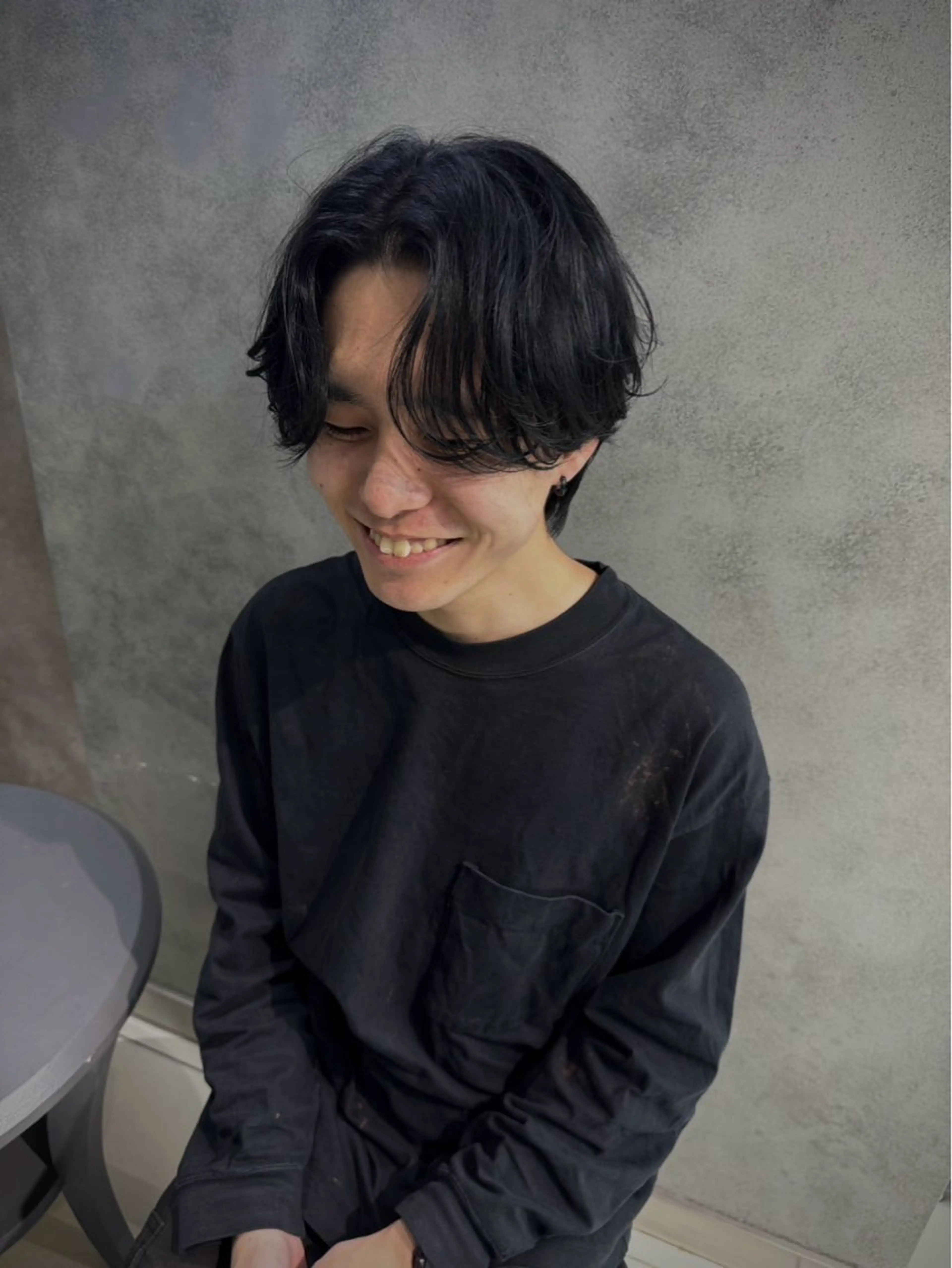 ショート メンズ センターパート カット パーマ ナチュラル×色気パ ーマ 渋谷/マナミのヘアスタイル