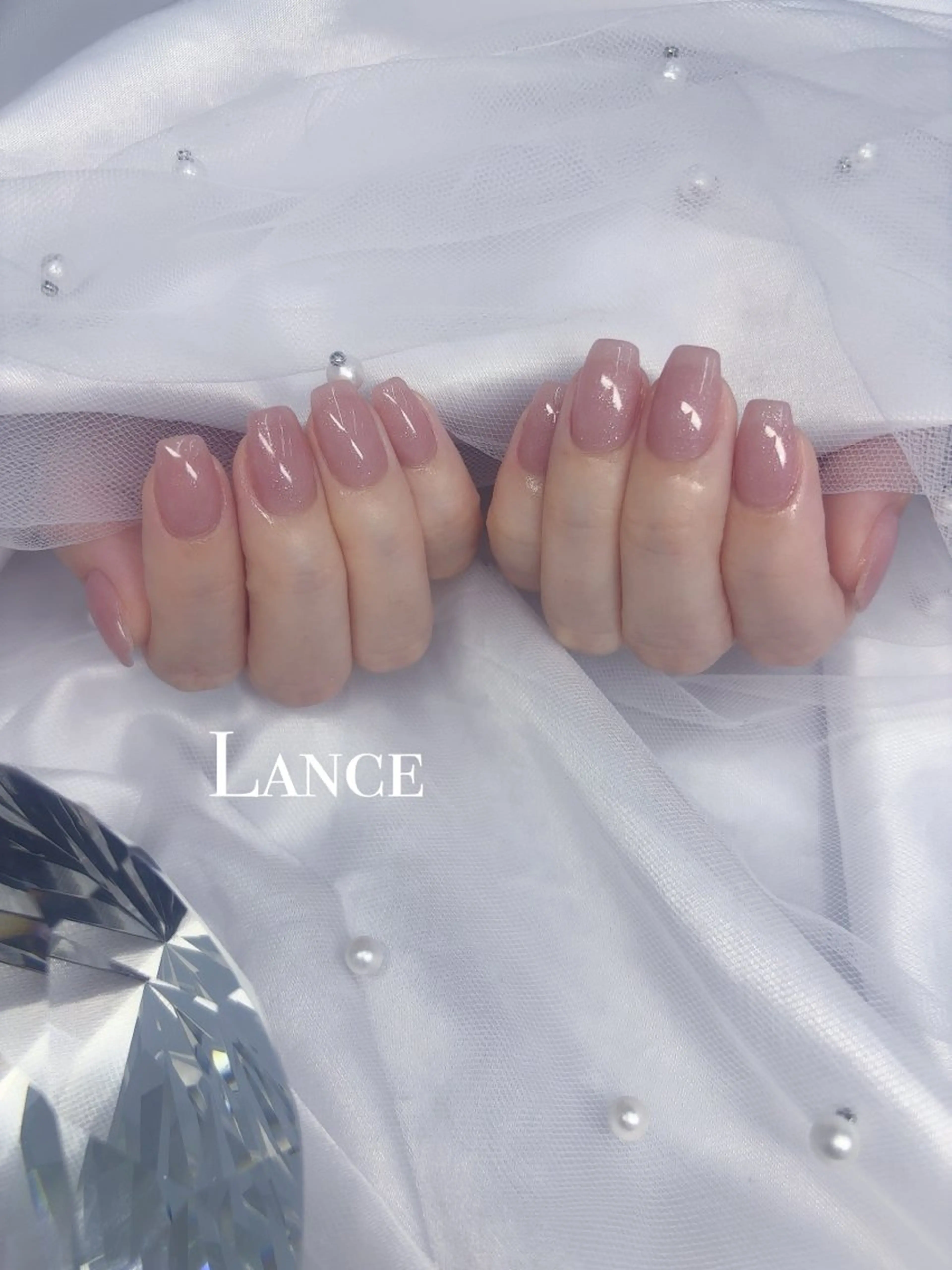 ネイル オーロラネイル ドット フットネイル 氷ネイル・うるうるネイル キラキラネイル ハンドネイル Lance nailのネイルデザイン