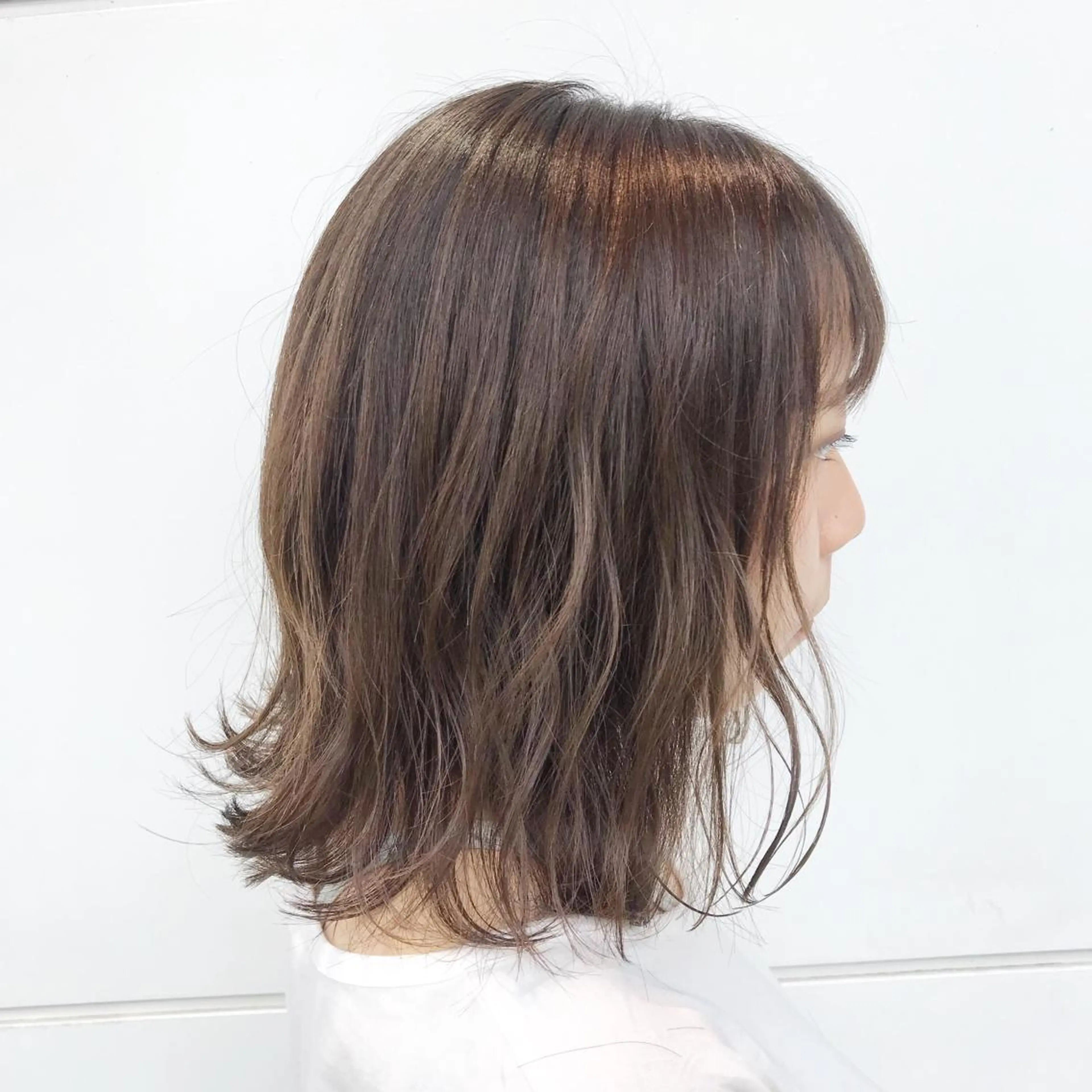 ミディアム カラー カット パーマ トリートメント 嶋佐 昌大 シマサマオのヘアスタイル