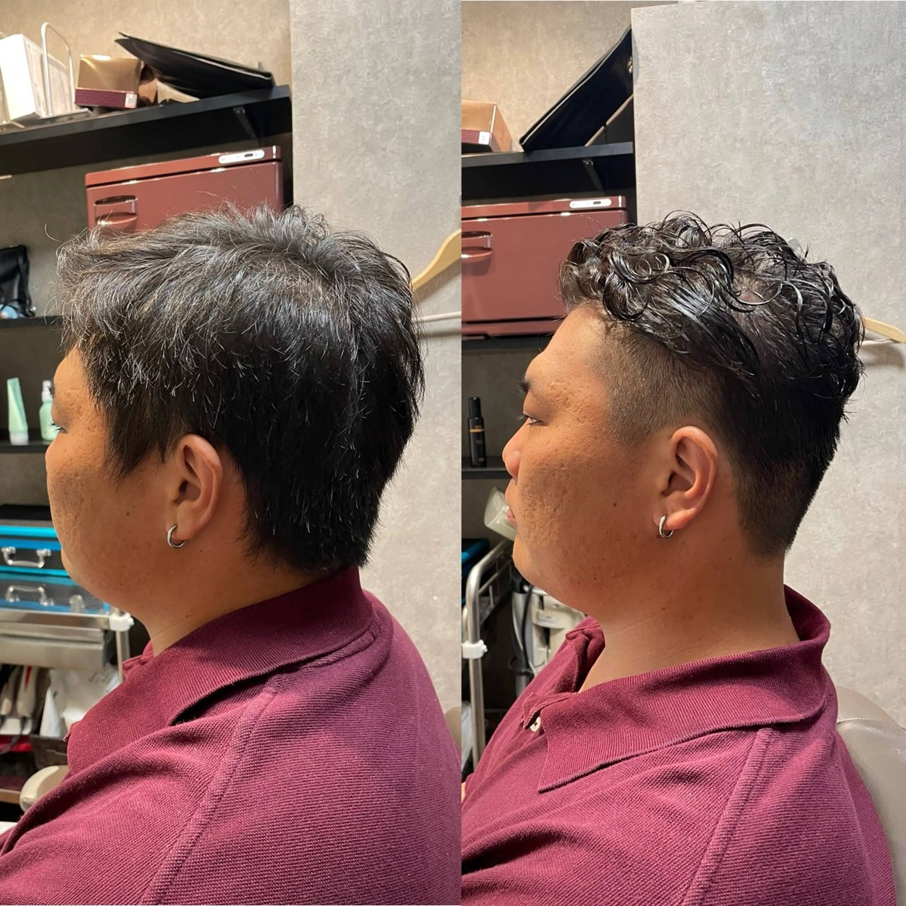 ショート パーマ メンズ カット パーマ 💈トレサンパ 💈金山駅✂︎愛実のヘアスタイル
