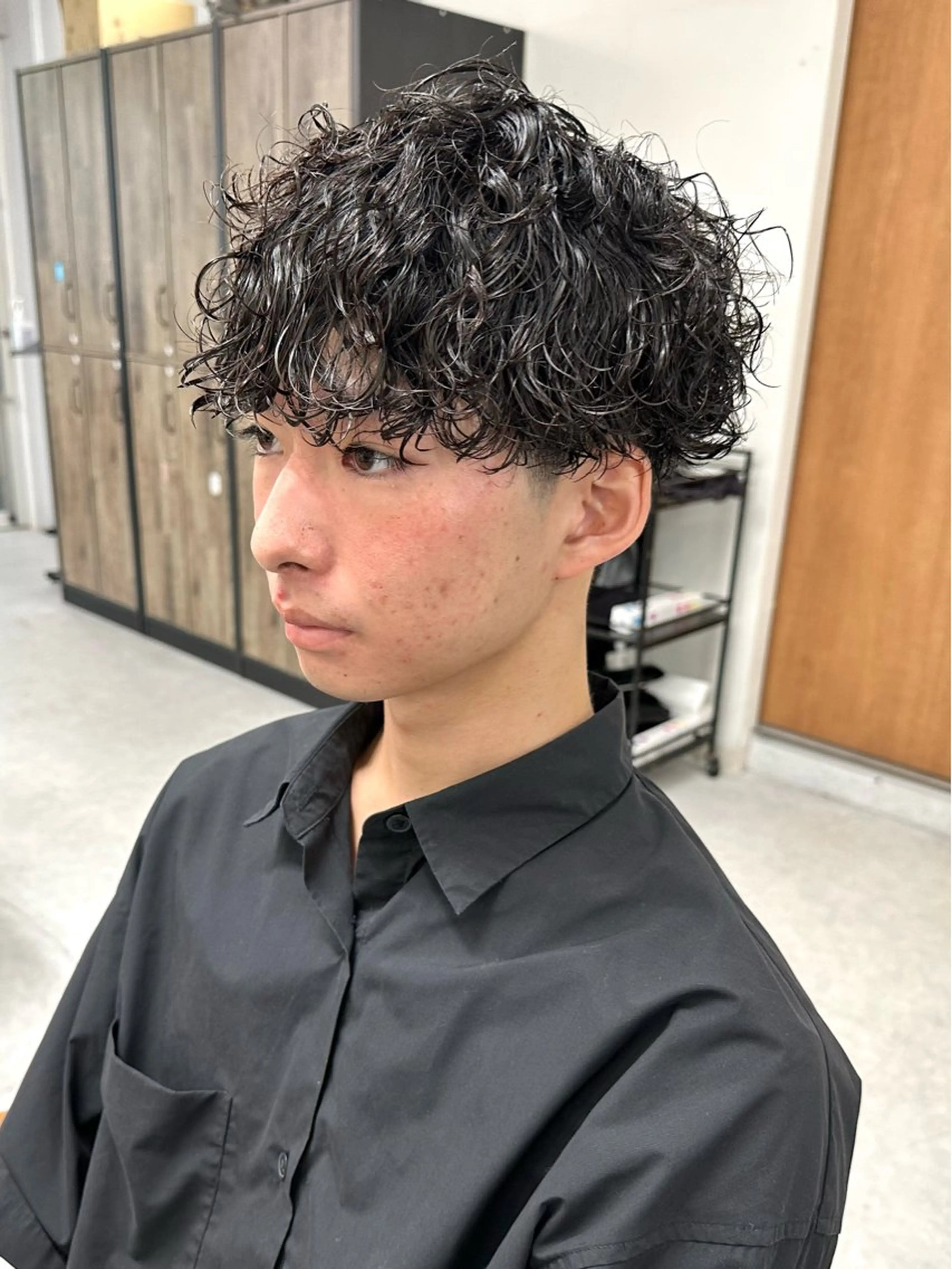 ショート パーマ メンズ カット パーマ トリートメント メンズ似合わせ🪞 副店長 kotoriのヘアスタイル