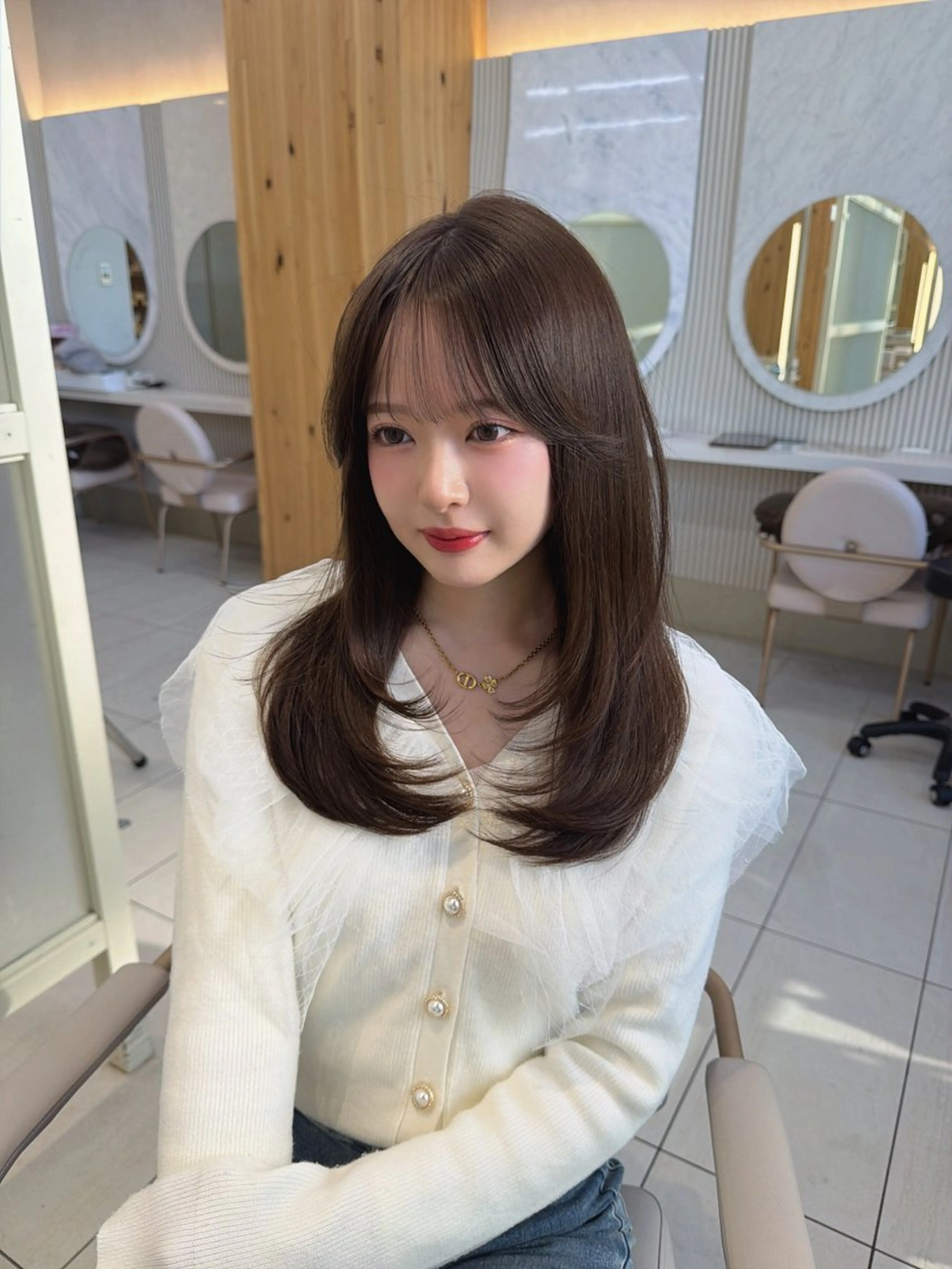 セミロング カット ヘアカラー トリートメント レイヤー/顔周り /韓国ヘア/TAKUのヘアスタイル