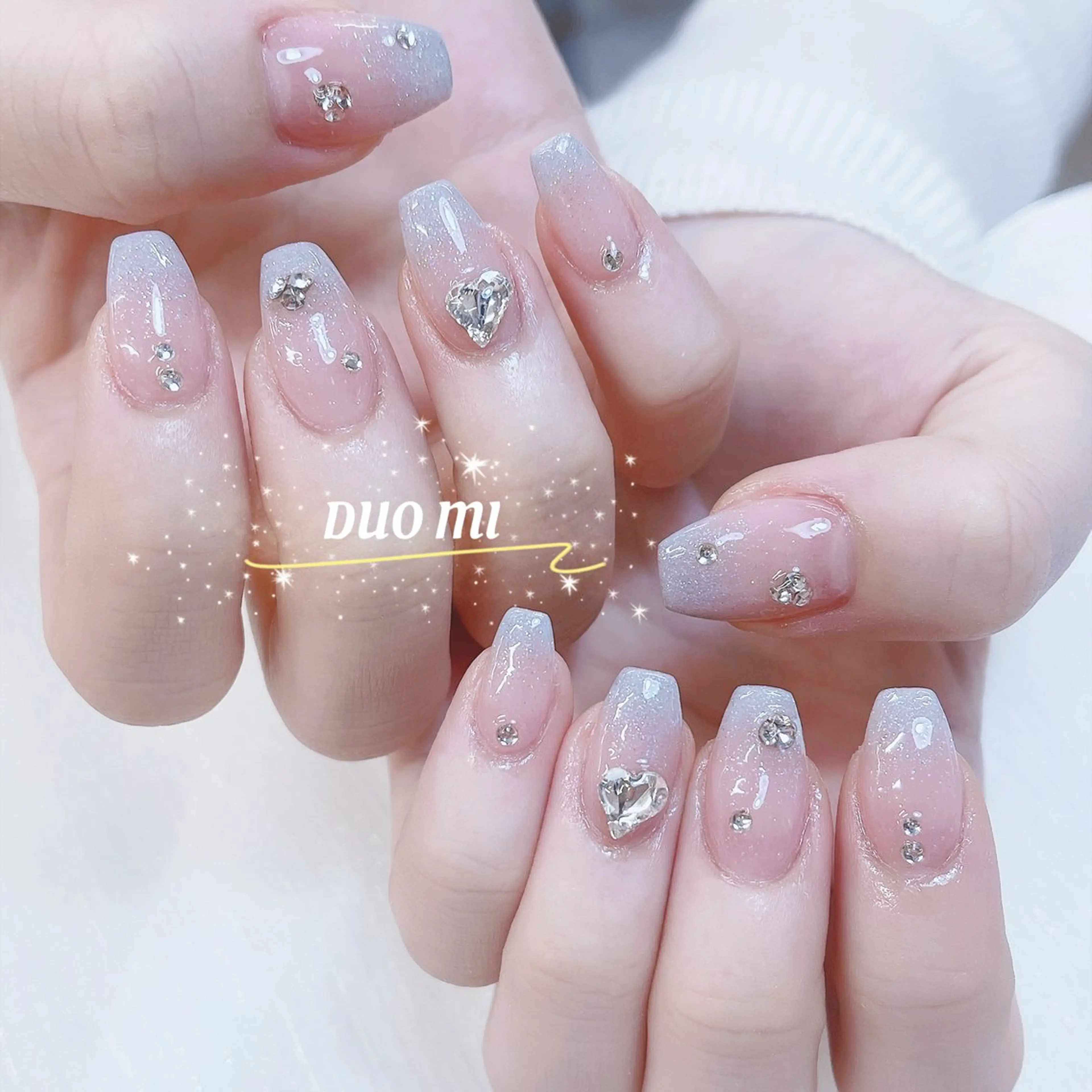 ネイル チークネイル 成人式 フレンチネイル グラデーション 氷ネイル・うるうるネイル ハンドネイル DUO MI nail salonのネイルデザイン