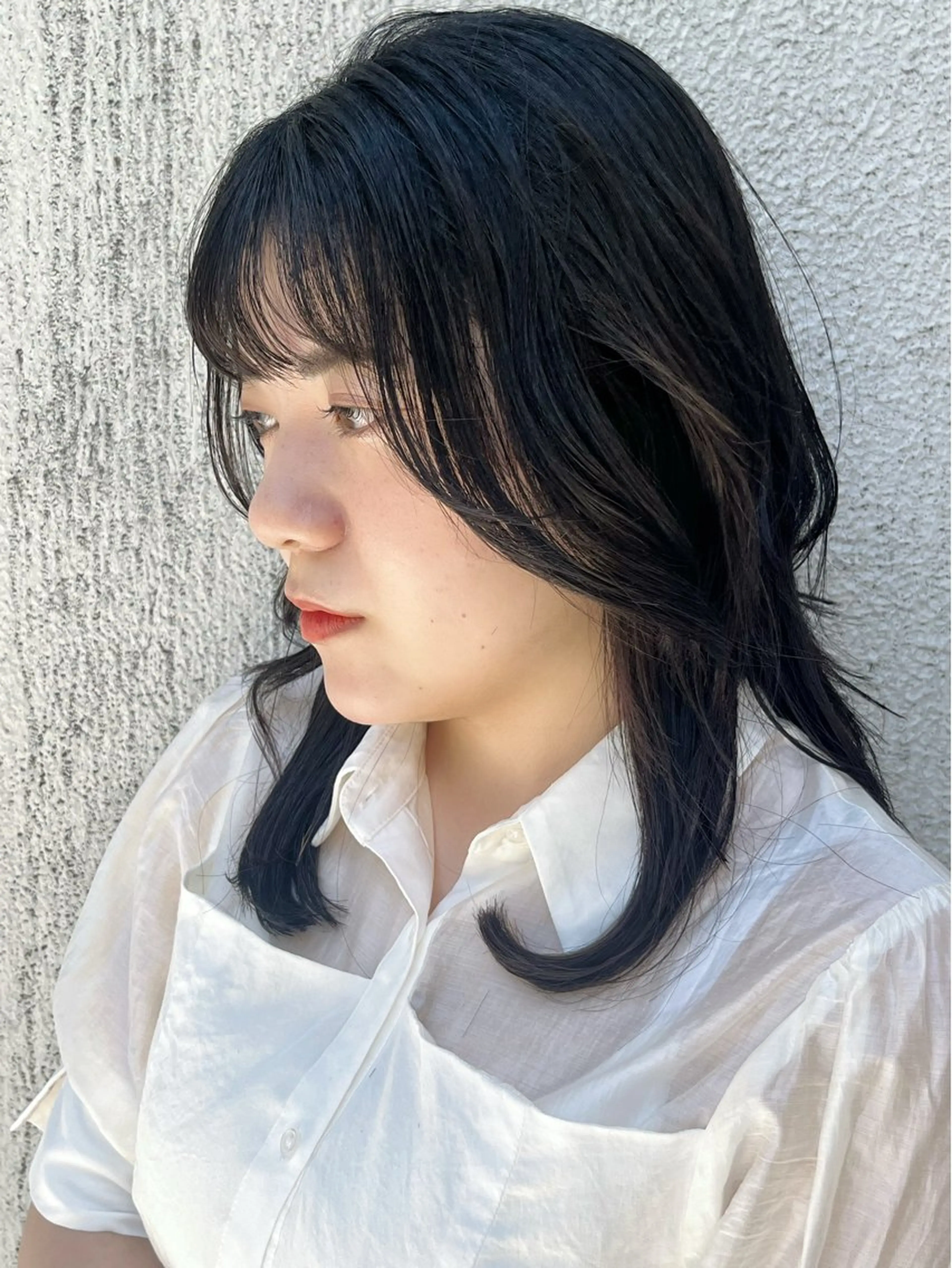 セミロング 韓国風ヘア レイヤーカット ウルフカット 田畑 優希のヘアスタイル