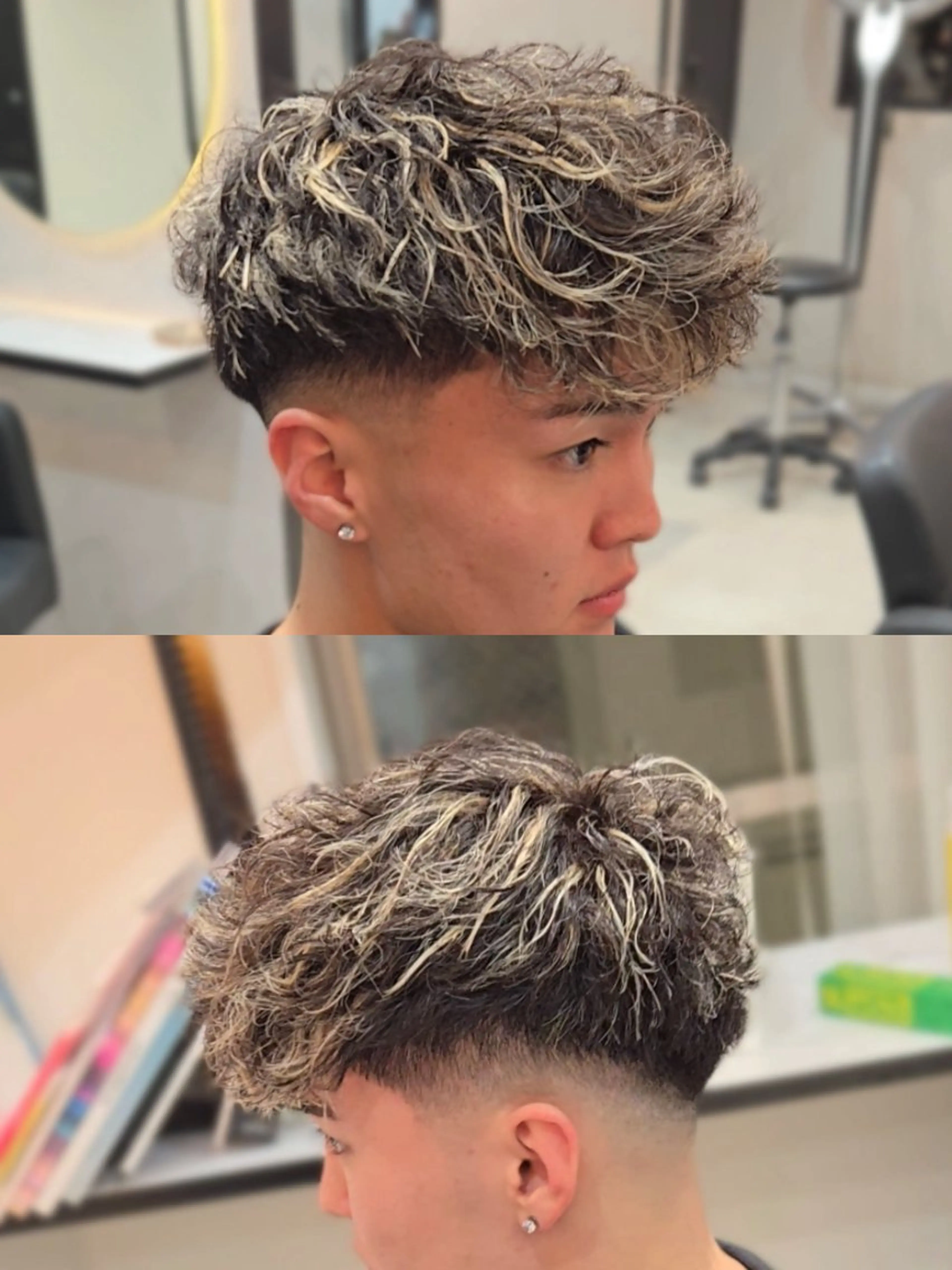 メンズ ミディアム パーマ カラー ミディアムパーマ メンズメッシュ メンズパーマ メッシュ カット ヘアカラー パーマ トリートメント ヘアセット LEN名古屋/パーマ 海外ヘア/メンズ特化のヘアスタイル