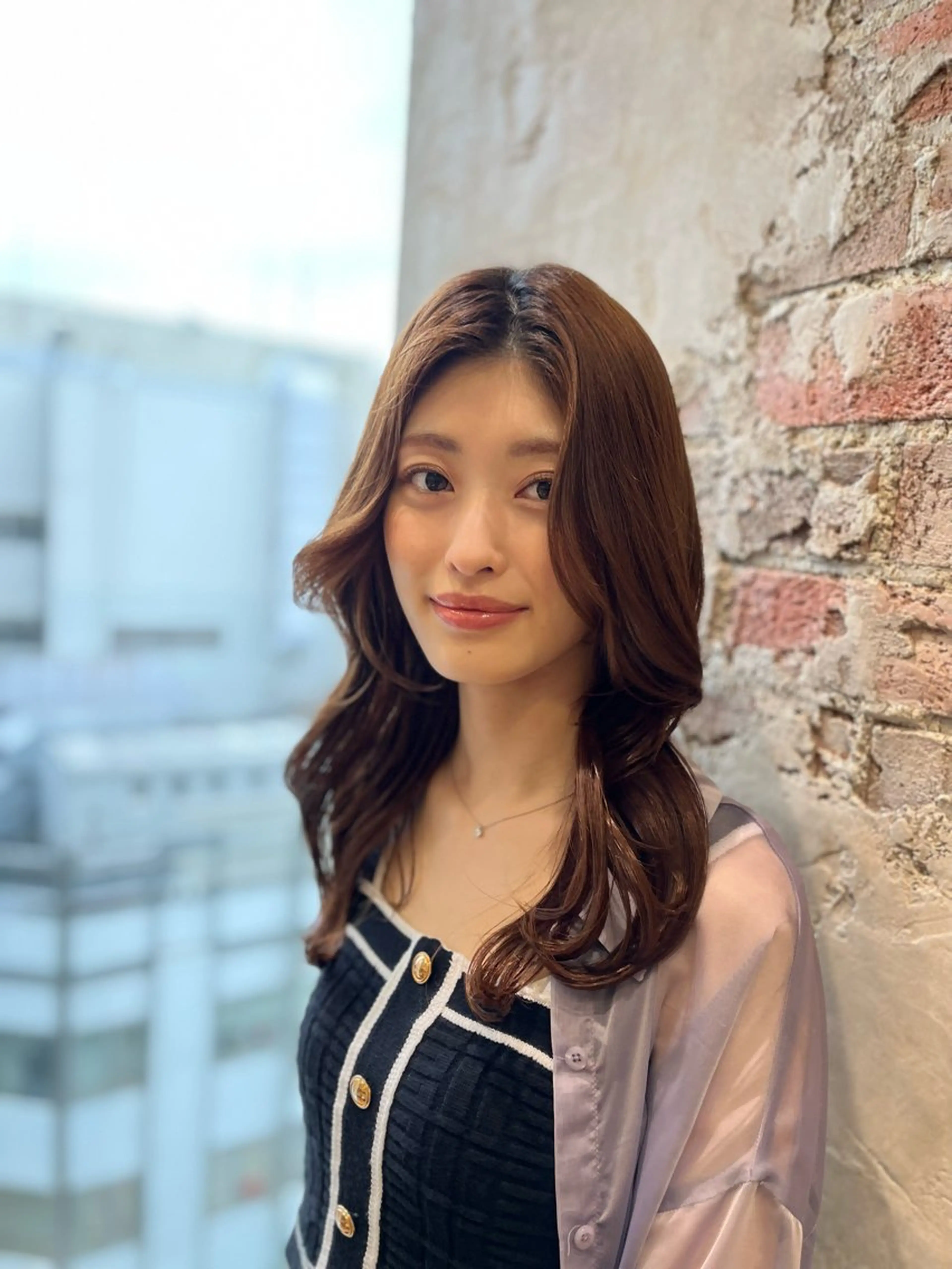 ロング 顔まわりカット 前髪カット安井楽人のヘアスタイル