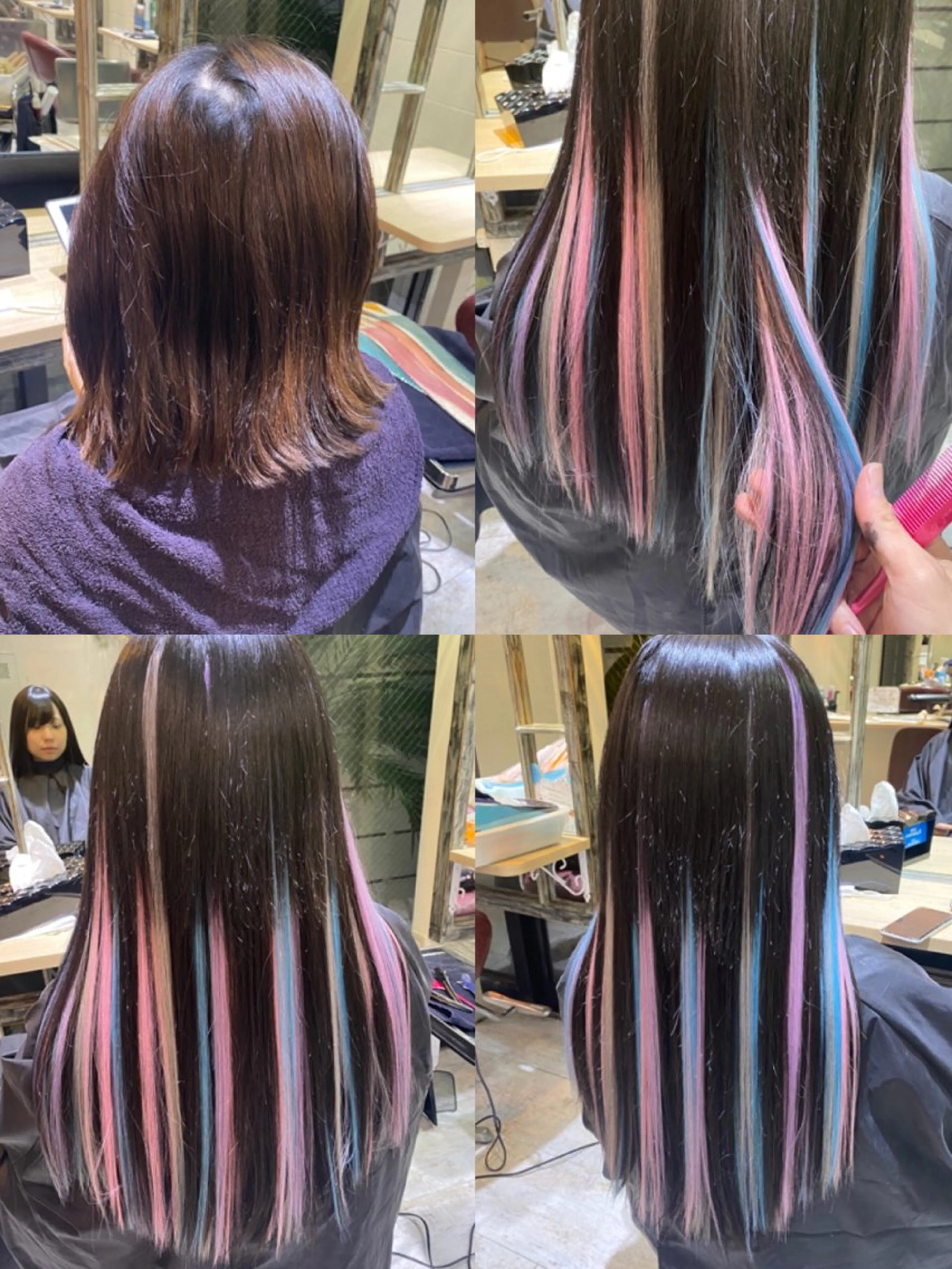 ロング カラー ササ キのヘアスタイル