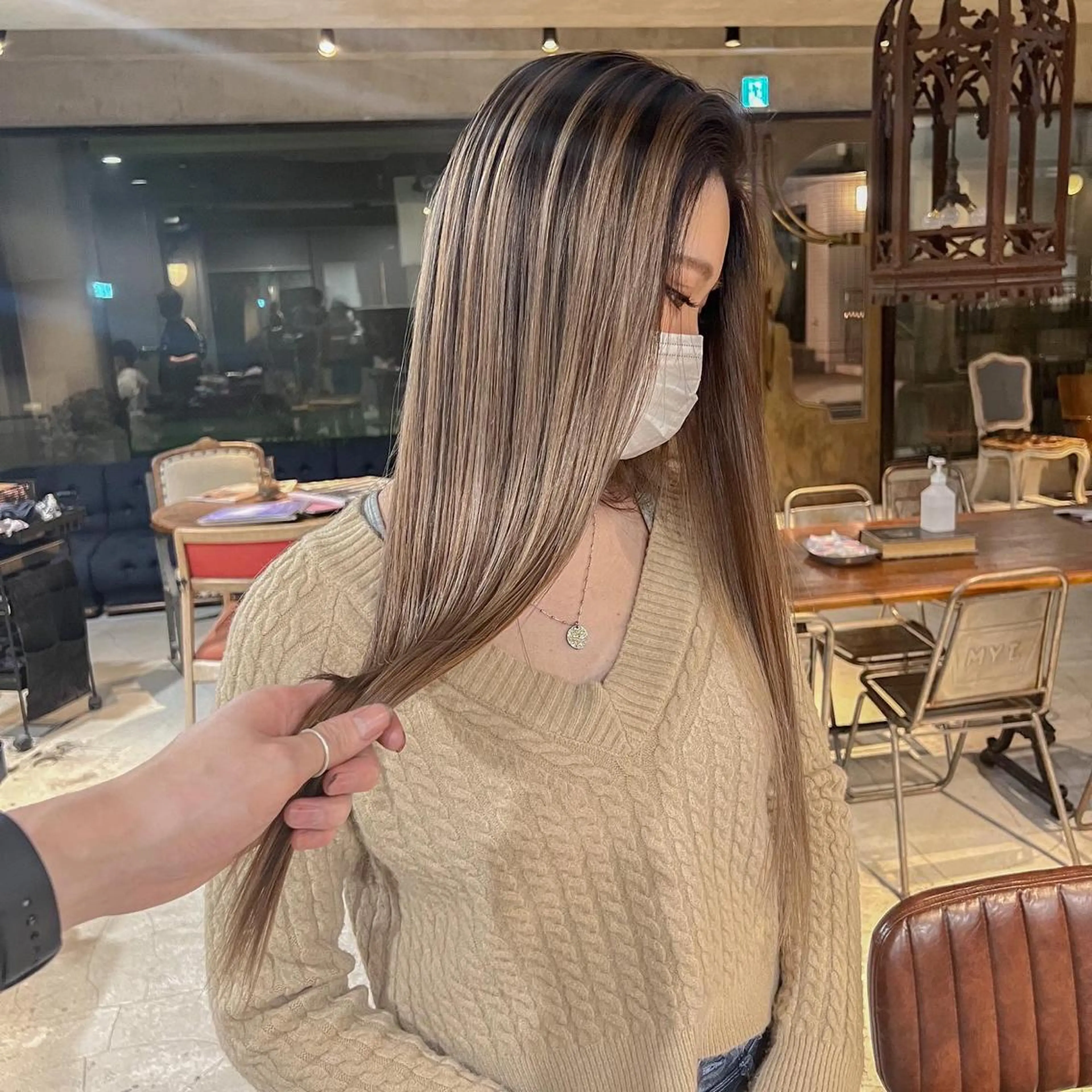 ロング カラー カット ヘアカラー トリートメント 海外デザイン🇺🇸 石渡諒太のヘアスタイル