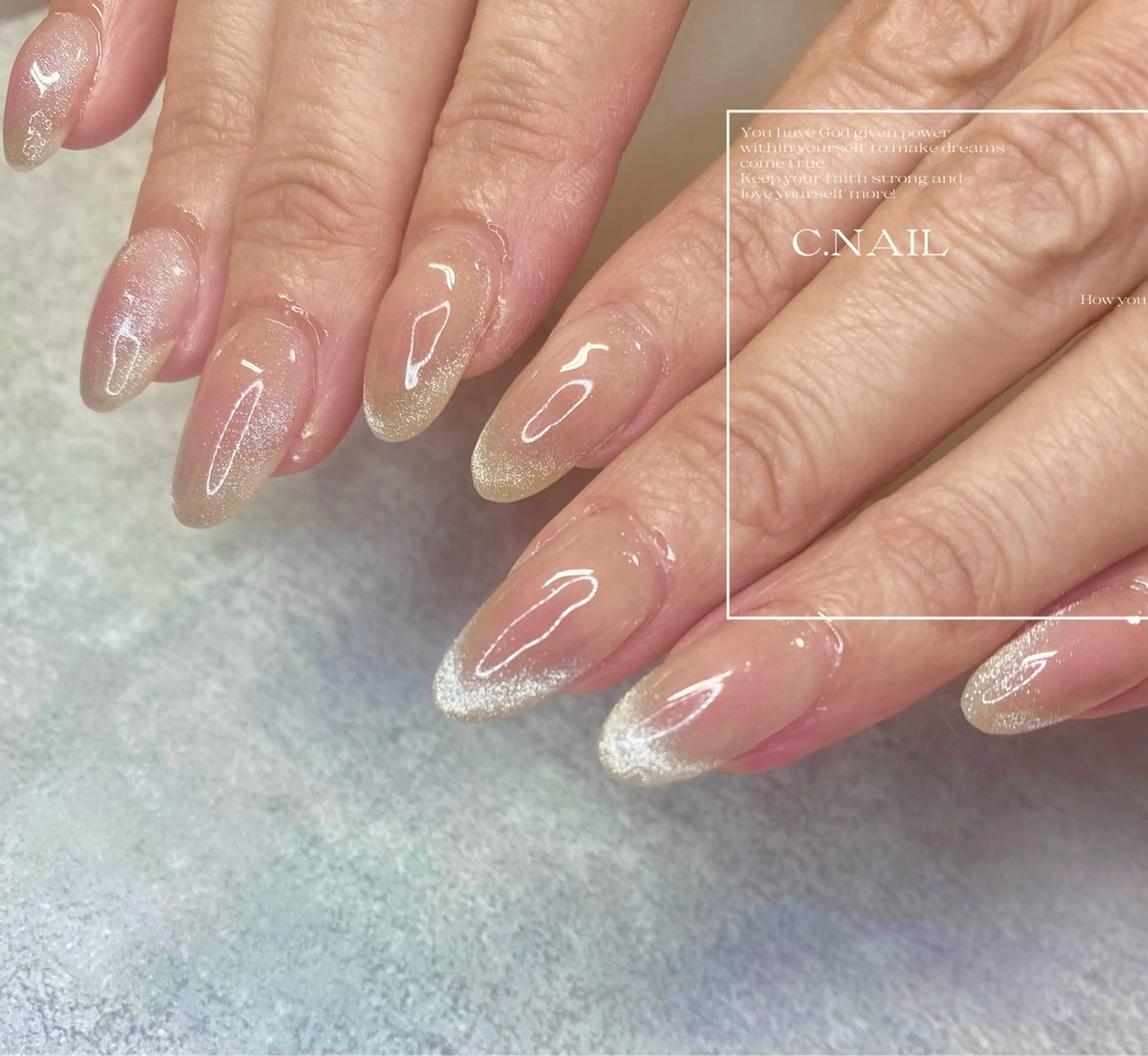 ネイル チークネイル フレンチネイル C.Nail &Eye筑紫駅のネイルデザイン