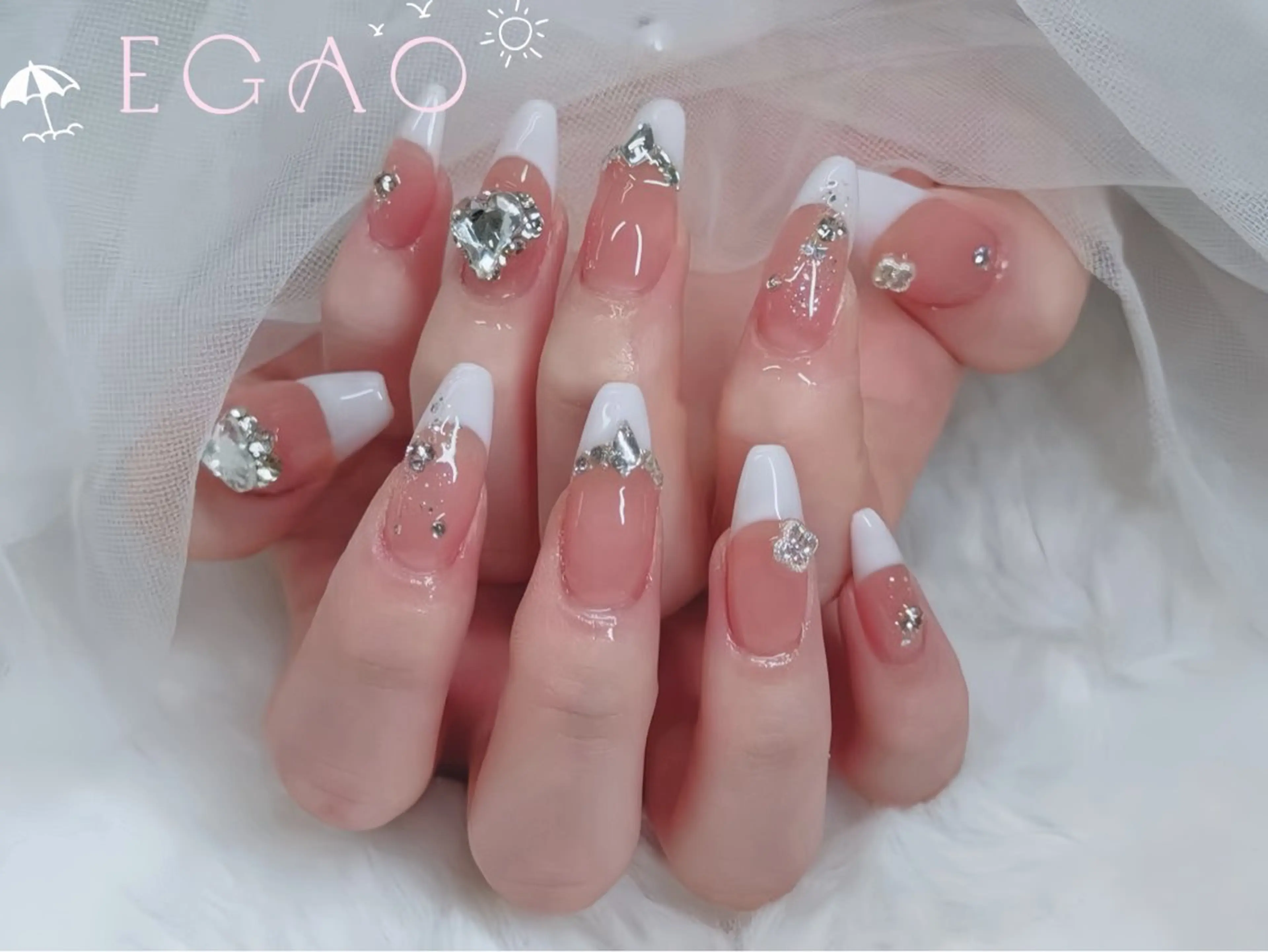 ネイル アートネイル フットネイル フレンチネイル ジェルネイル グラデーション Egao Nail錦糸町店のネイルデザイン