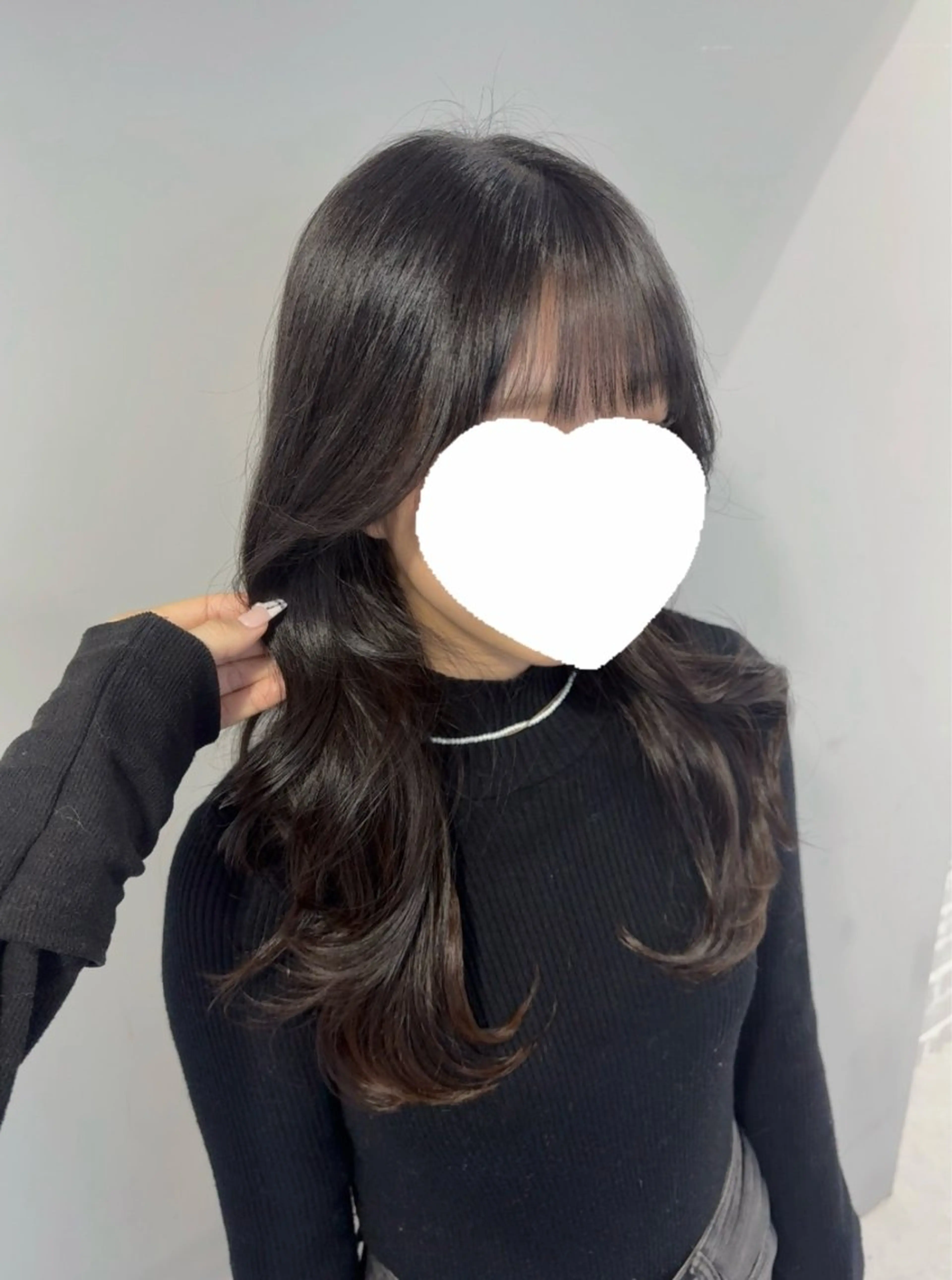 ロング 顔周りカット レイヤーカット カット ヘアカラー トリートメント あい❤︎ /髪質改善/韓国巻きのヘアスタイル