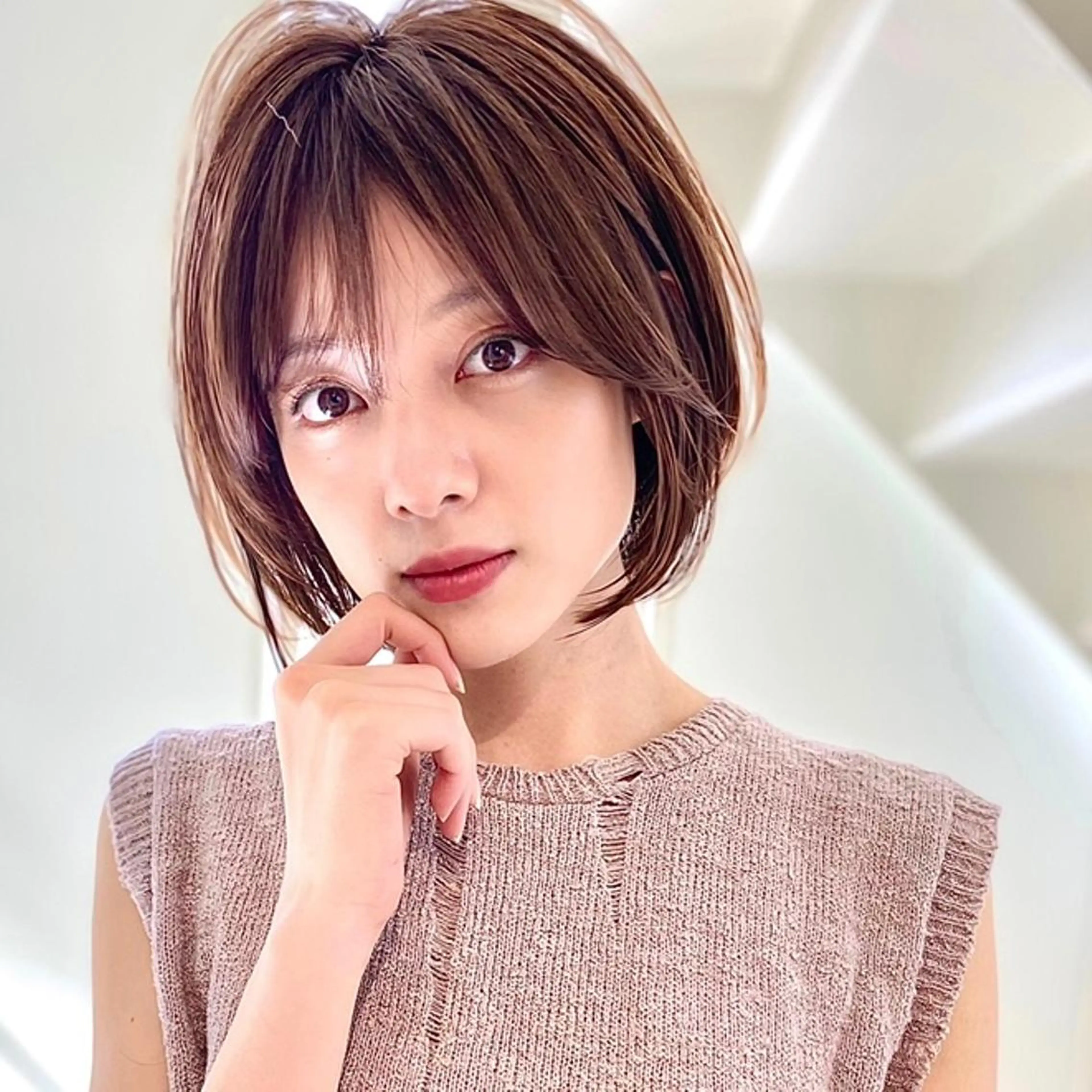 ショート カラー 小顔ボブ&レイヤー 特化🤎RISAのヘアスタイル