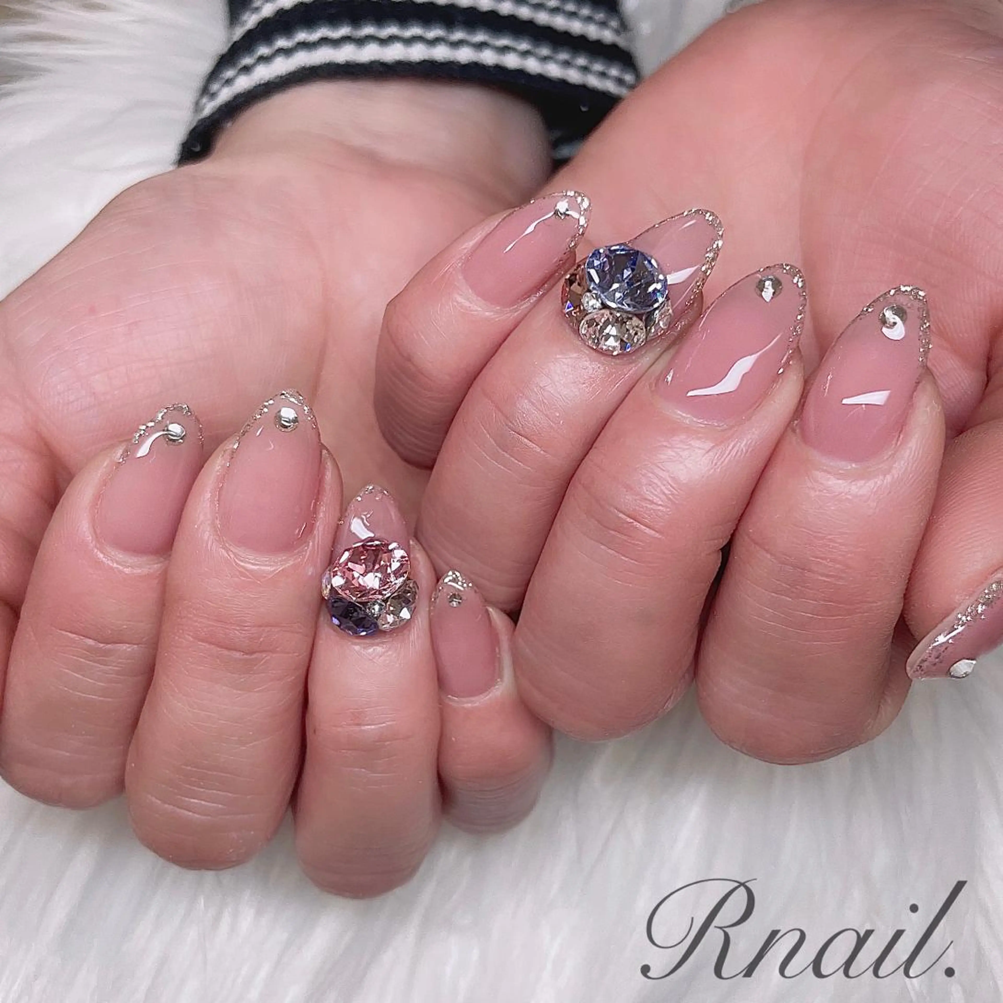 ネイル ラメ(グリッター) ストーンネイル ハンドネイル R nail.のネイルデザイン