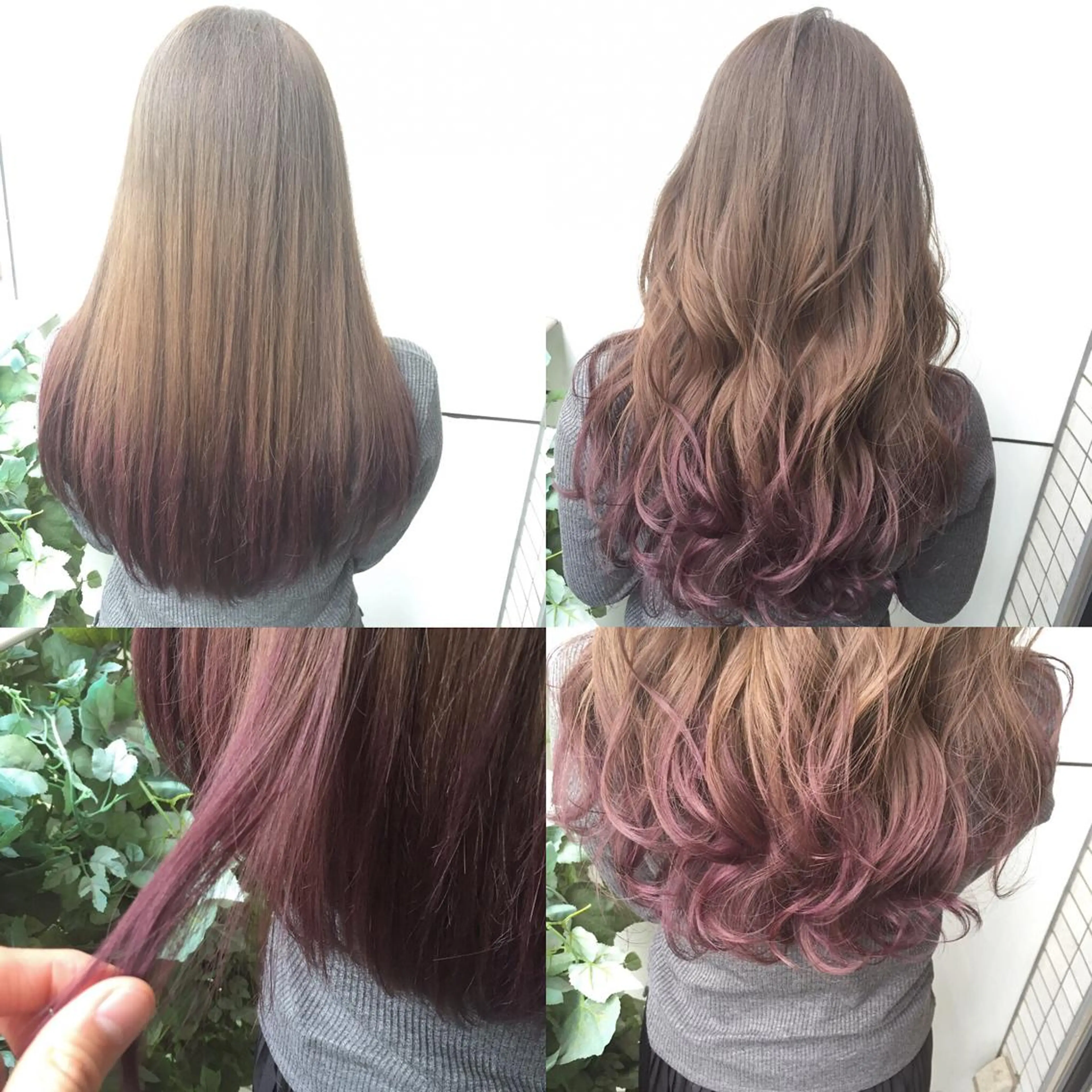 ロング カラー ベージュカラー ミルクティーベージュ パープルカラー 露木 啓介のヘアスタイル