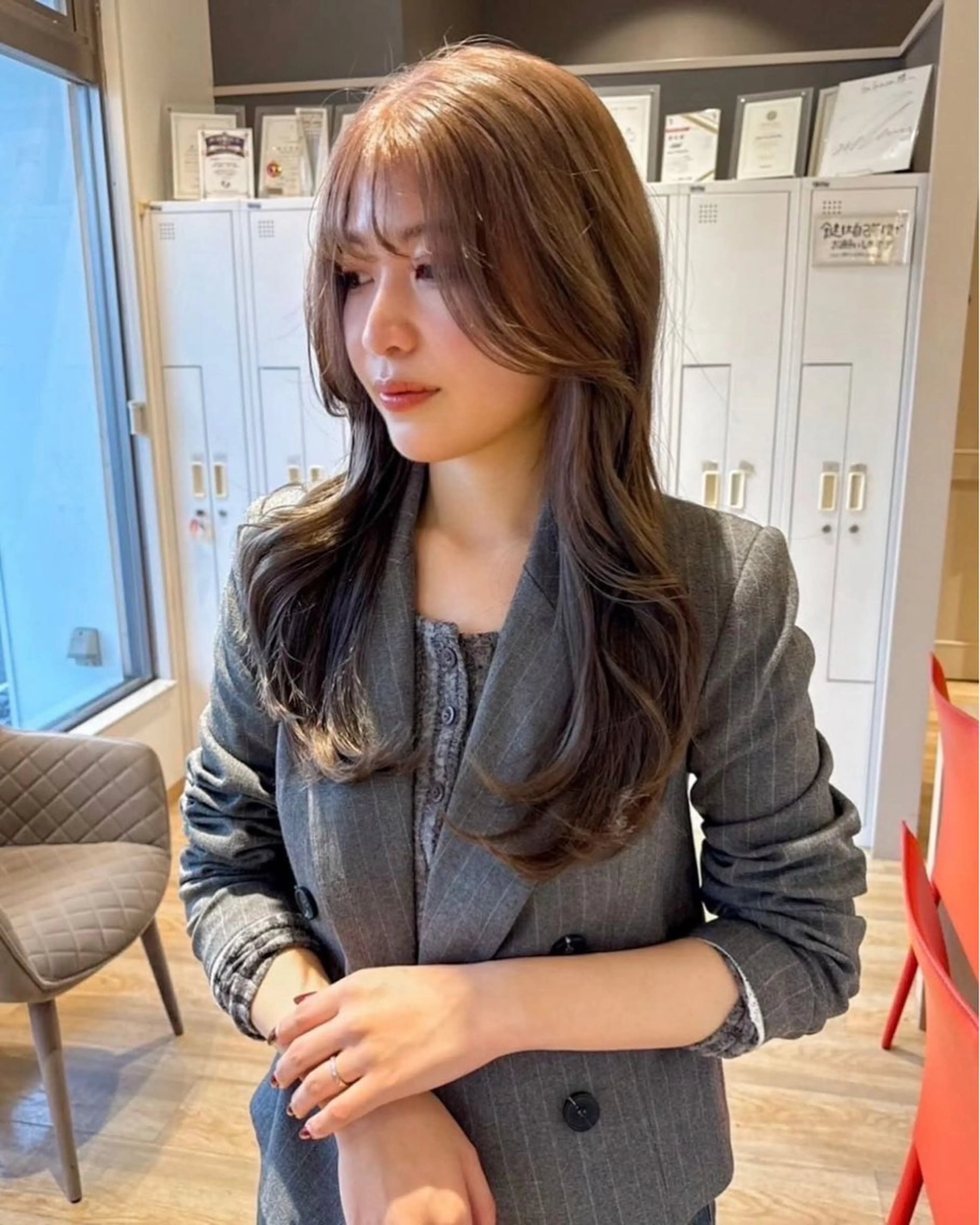 ロング 韓国風ヘア レイヤーカット カット ヘアカラー トリートメント 奥川拓哉/倉敷/中庄 /髪質改善/レイヤーのヘアスタイル