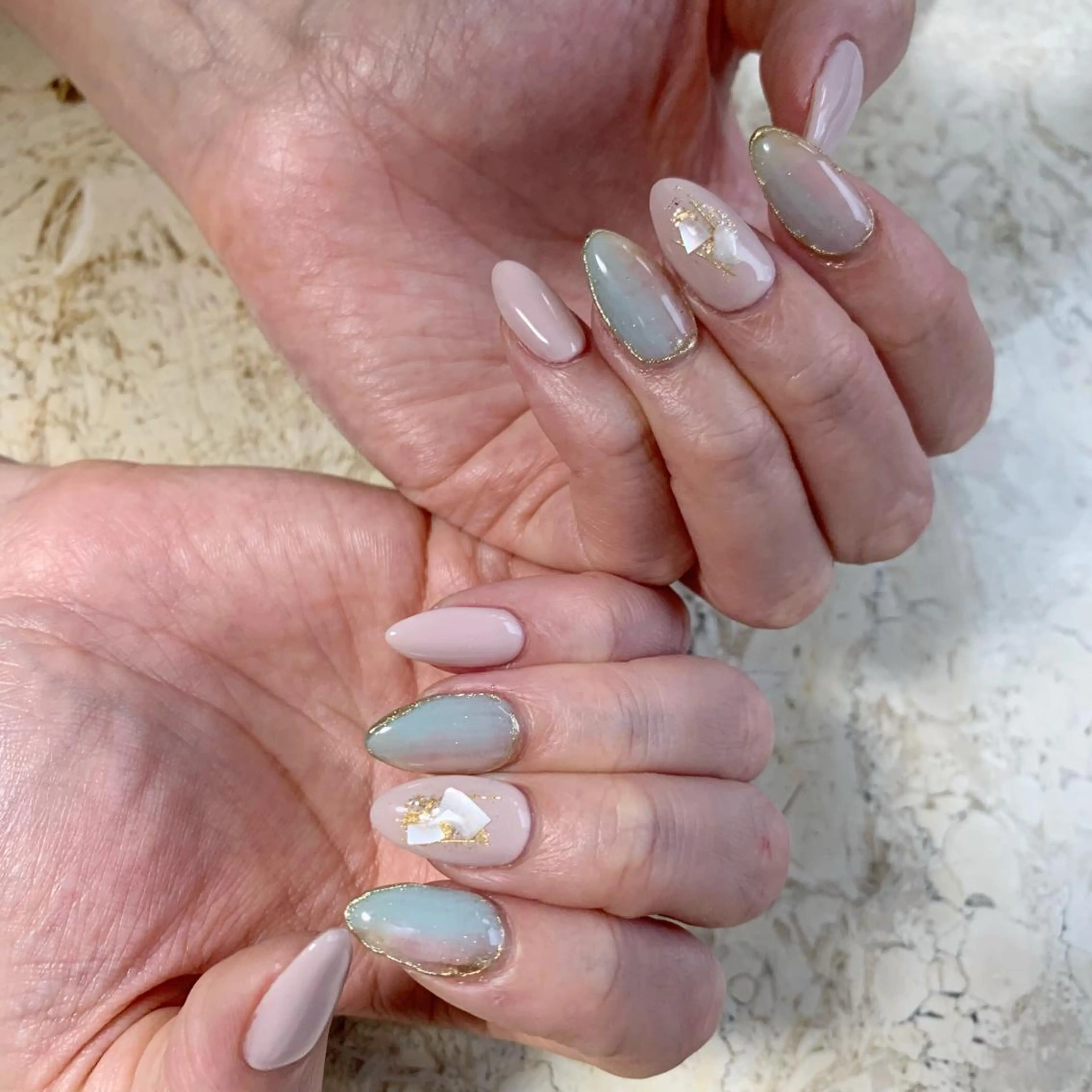ネイル アートネイル ジェルネイル 韓国ネイル 持ち込み ニュアンスネイル ハンドネイル フットネイル nail salon mieux(ミュー)のマツエク・マツパデザイン