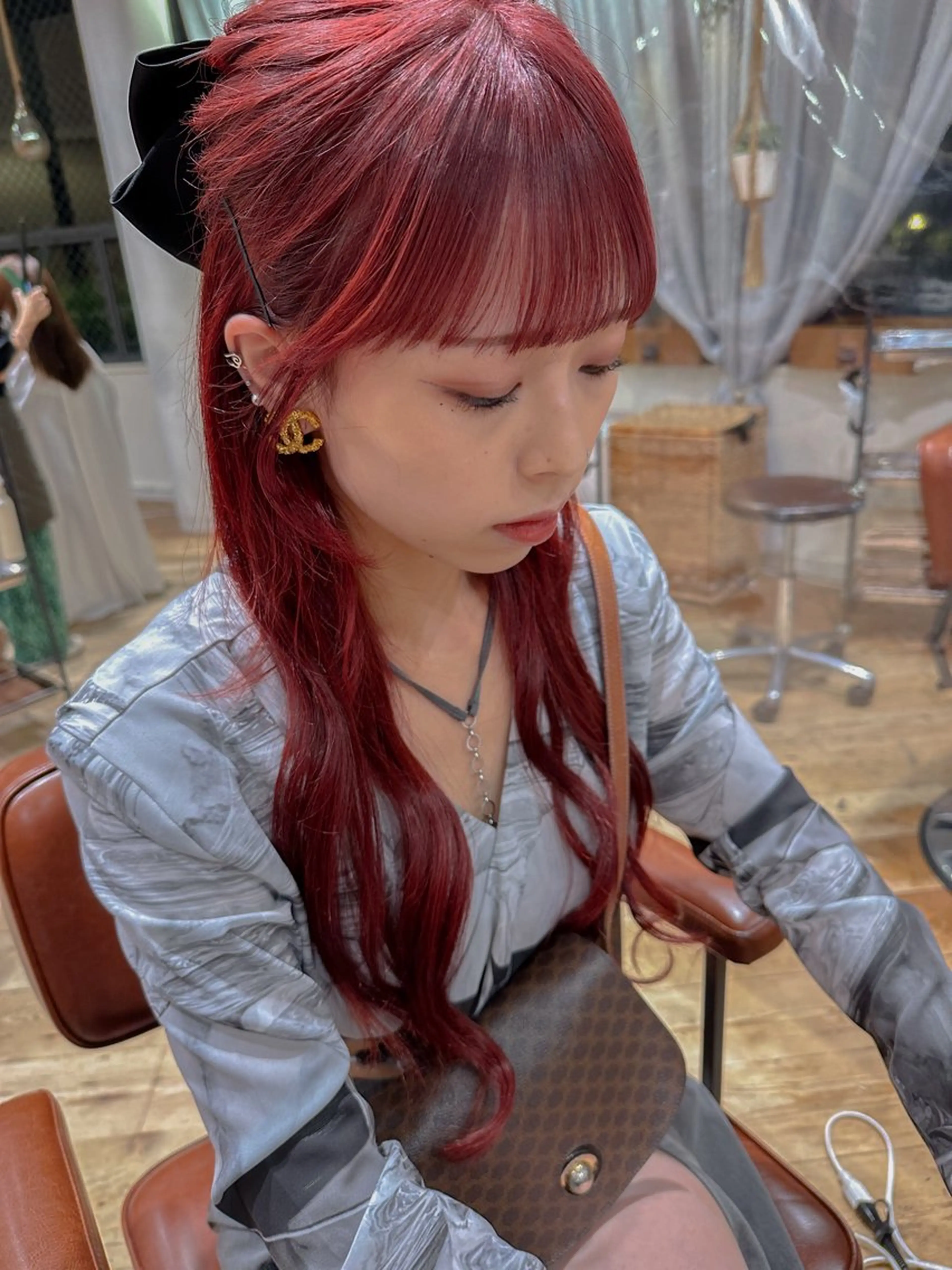 ロング ヘアカラー 平野恵/透明感カラー ブリーチ/ボブのヘアスタイル