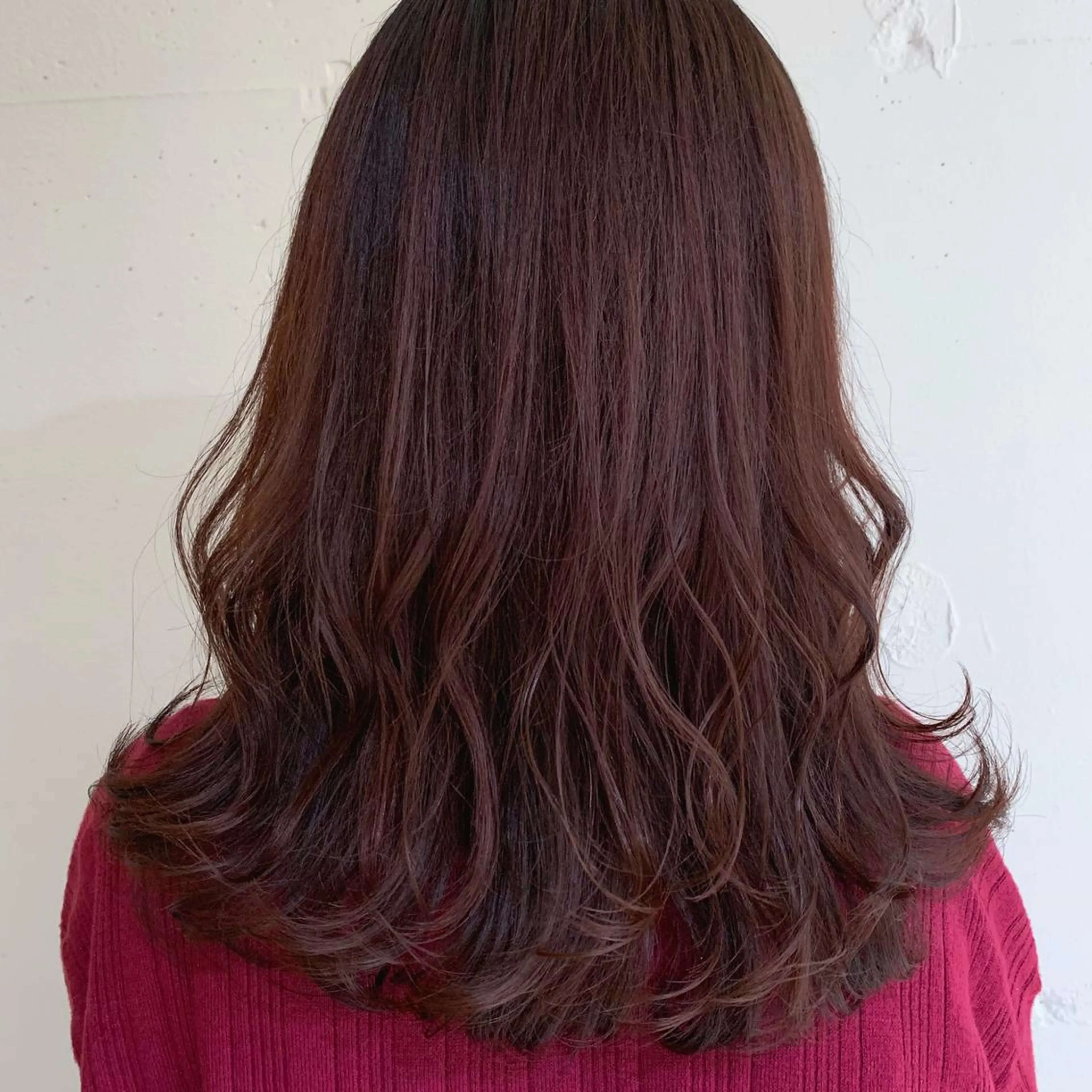 セミロング カラー ブリーチ レッドカラー バイオレットカラー newi 京橋 【yuuki】のヘアスタイル