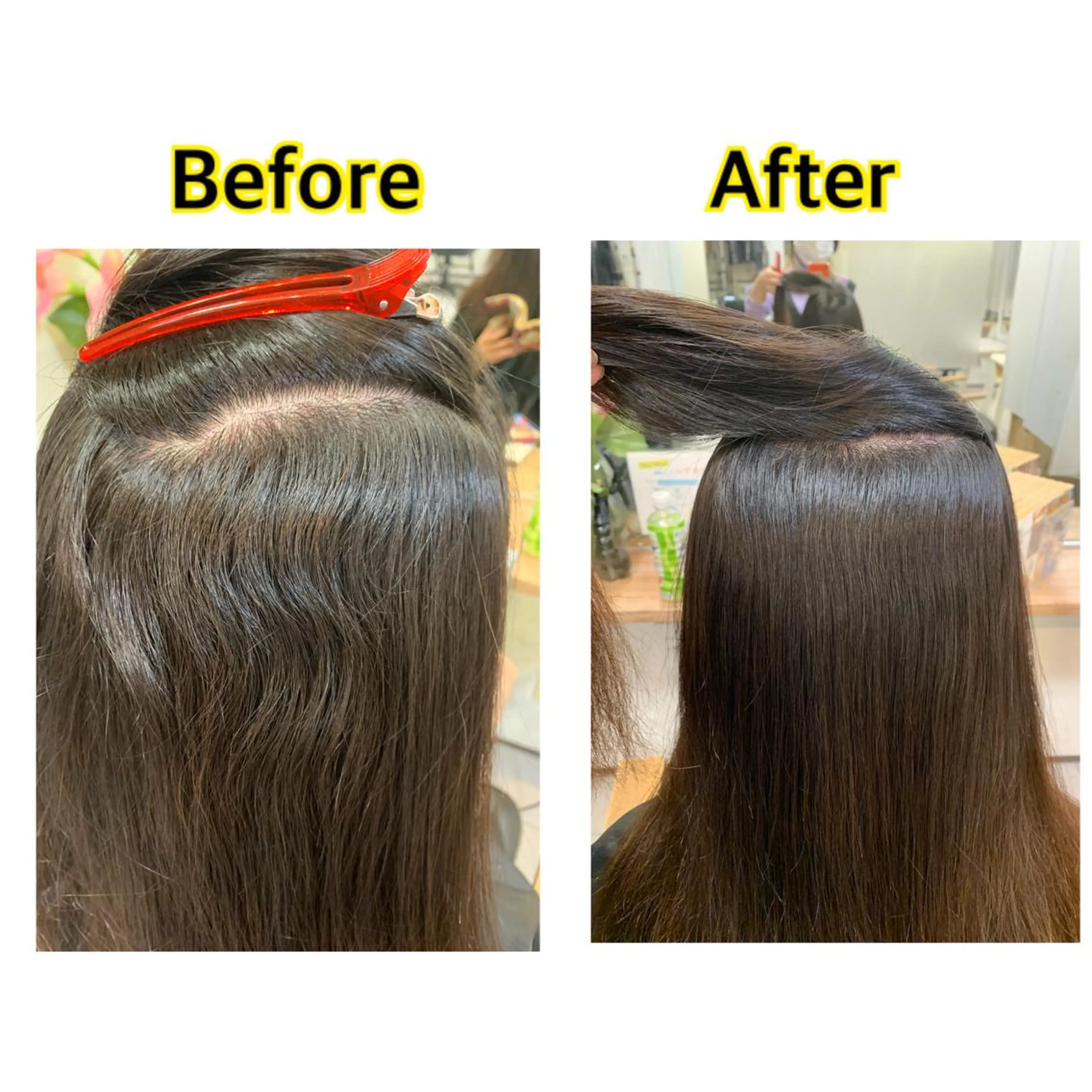 セミロング カット 縮毛矯正 トリートメント 髪質改善ストレート/ ブリーチ／渋谷　福田のヘアスタイル