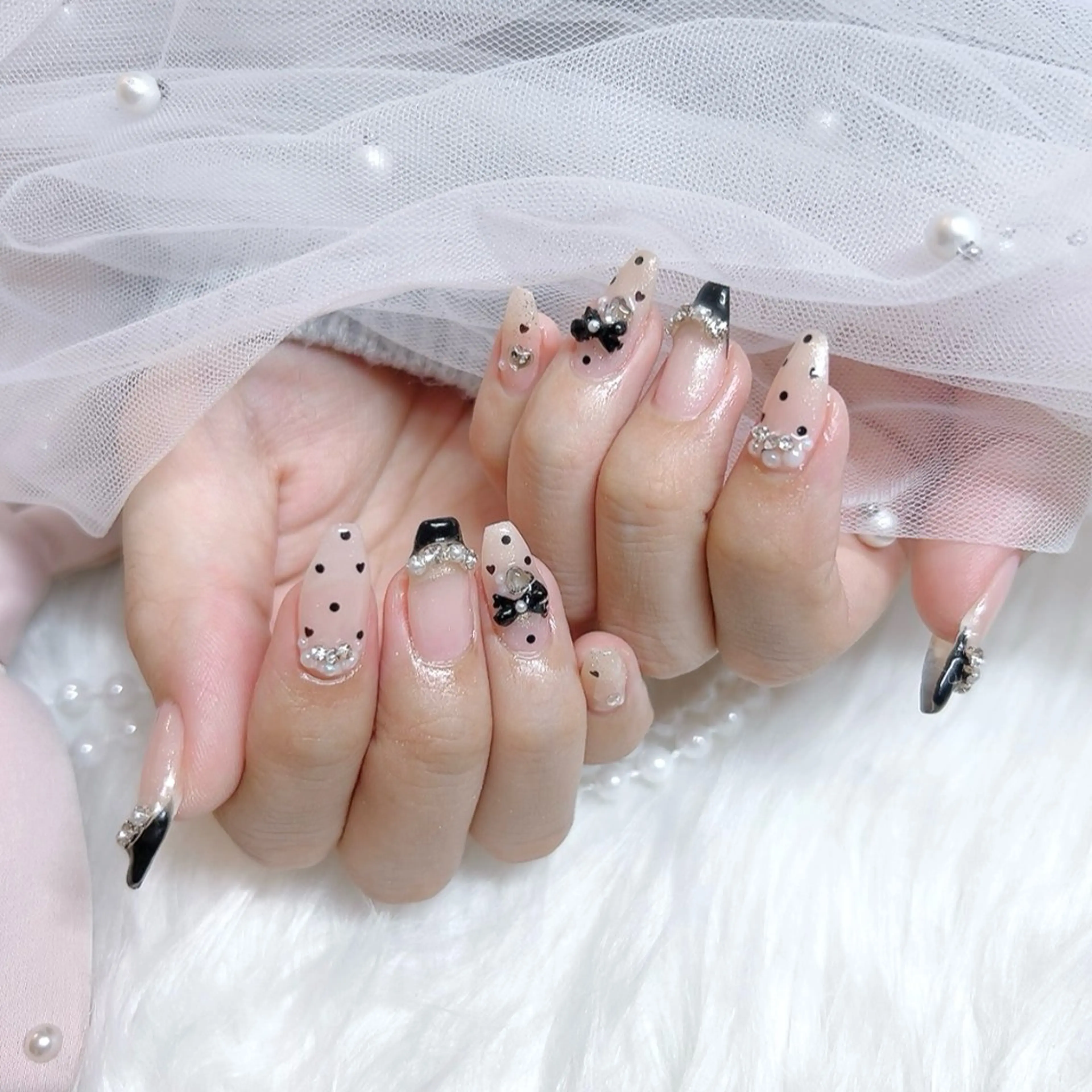 🎀持ち込み、オーダーデザイン🎀シンプルデザイン、パーツ込(画像などがある方は前日までに画像をお送りください)の写真