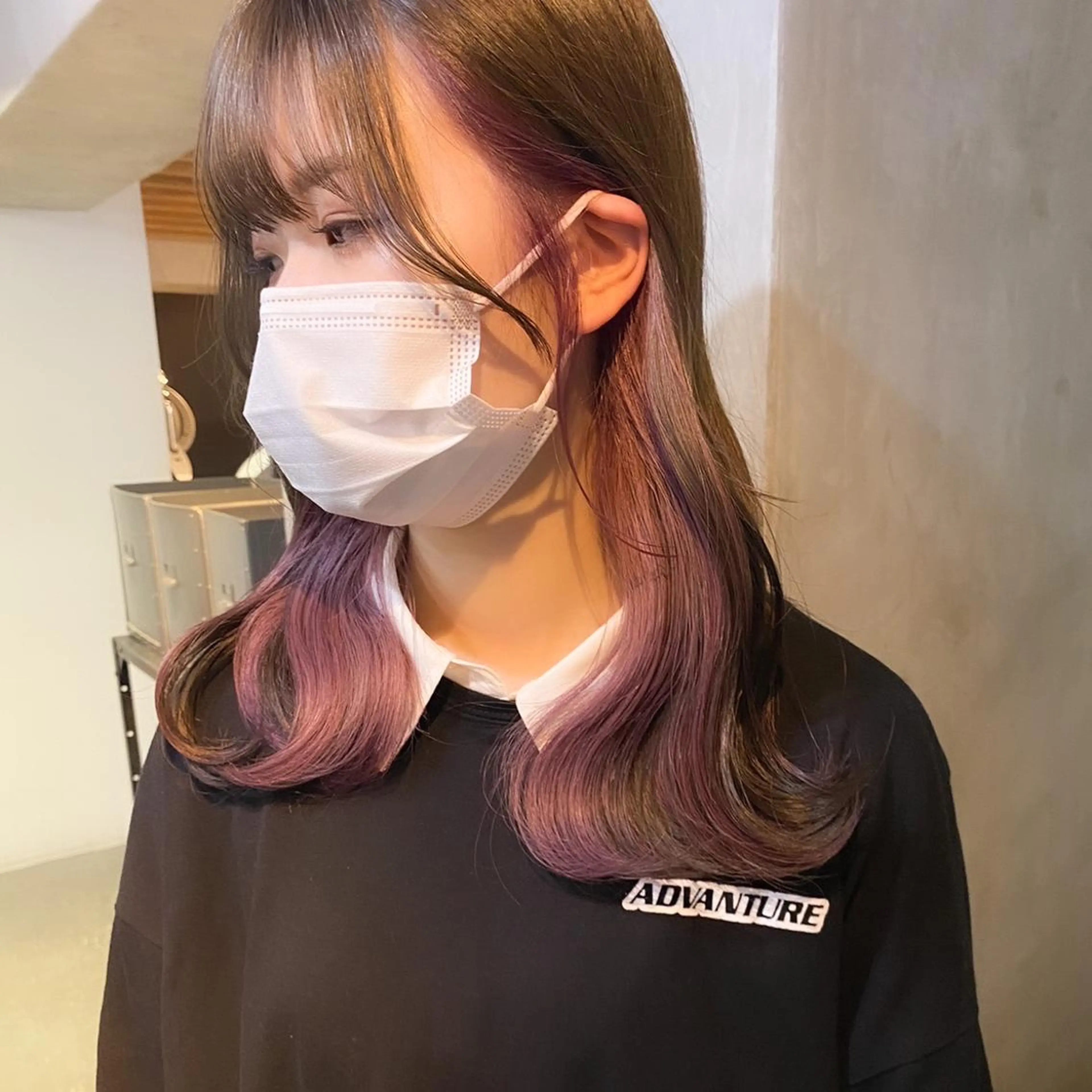 セミロング カラー インナーカラー 韓国風ヘア ヘアカラー トリートメント Life salon SAKURAのヘアスタイル