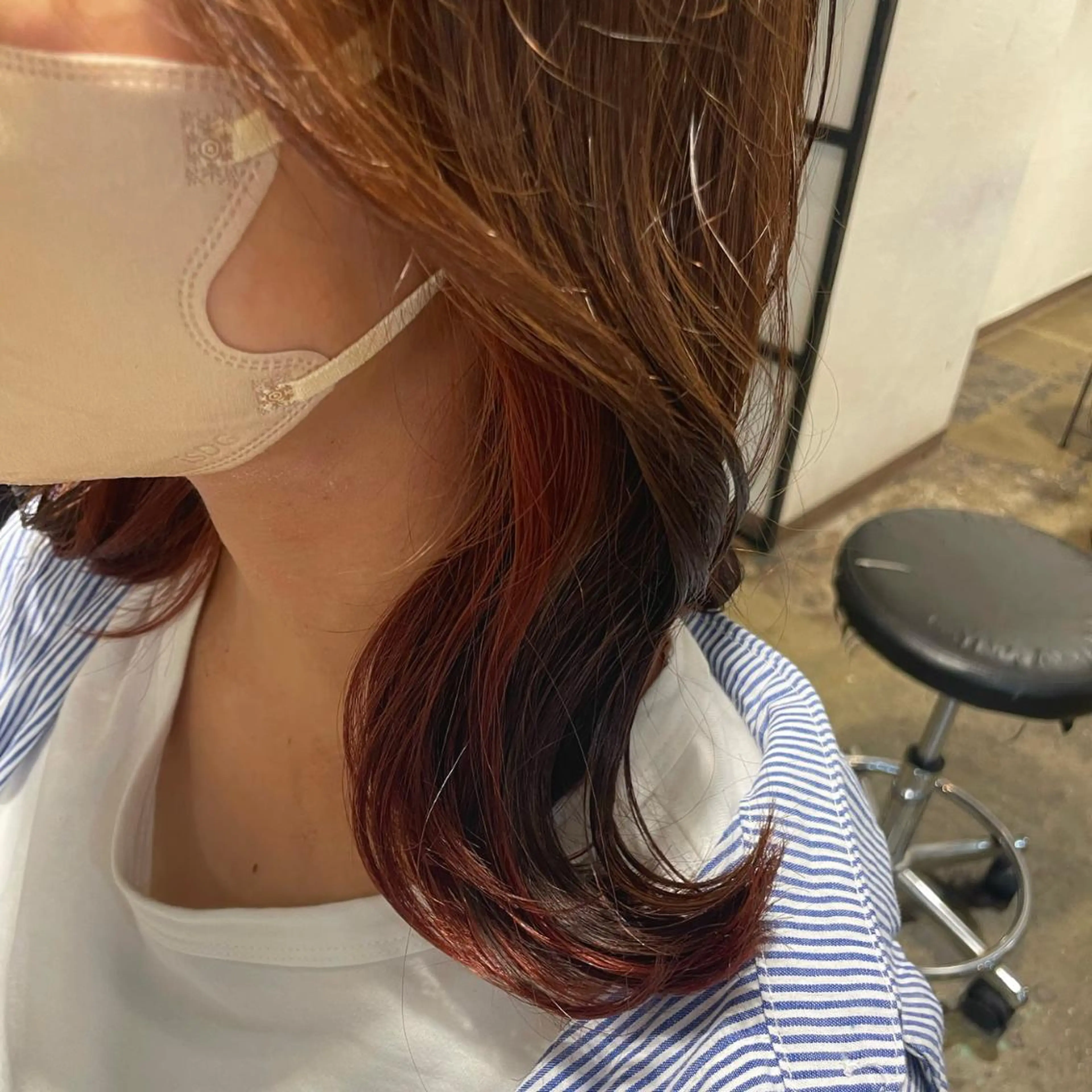 ミディアム カラー ヘアアレンジ ブラウンカラー ピンクカラー ピンクブラウン レッドカラー バイオレットカラー 🇰🇷韓国スタイル レイヤー/ayanaのヘアスタイル