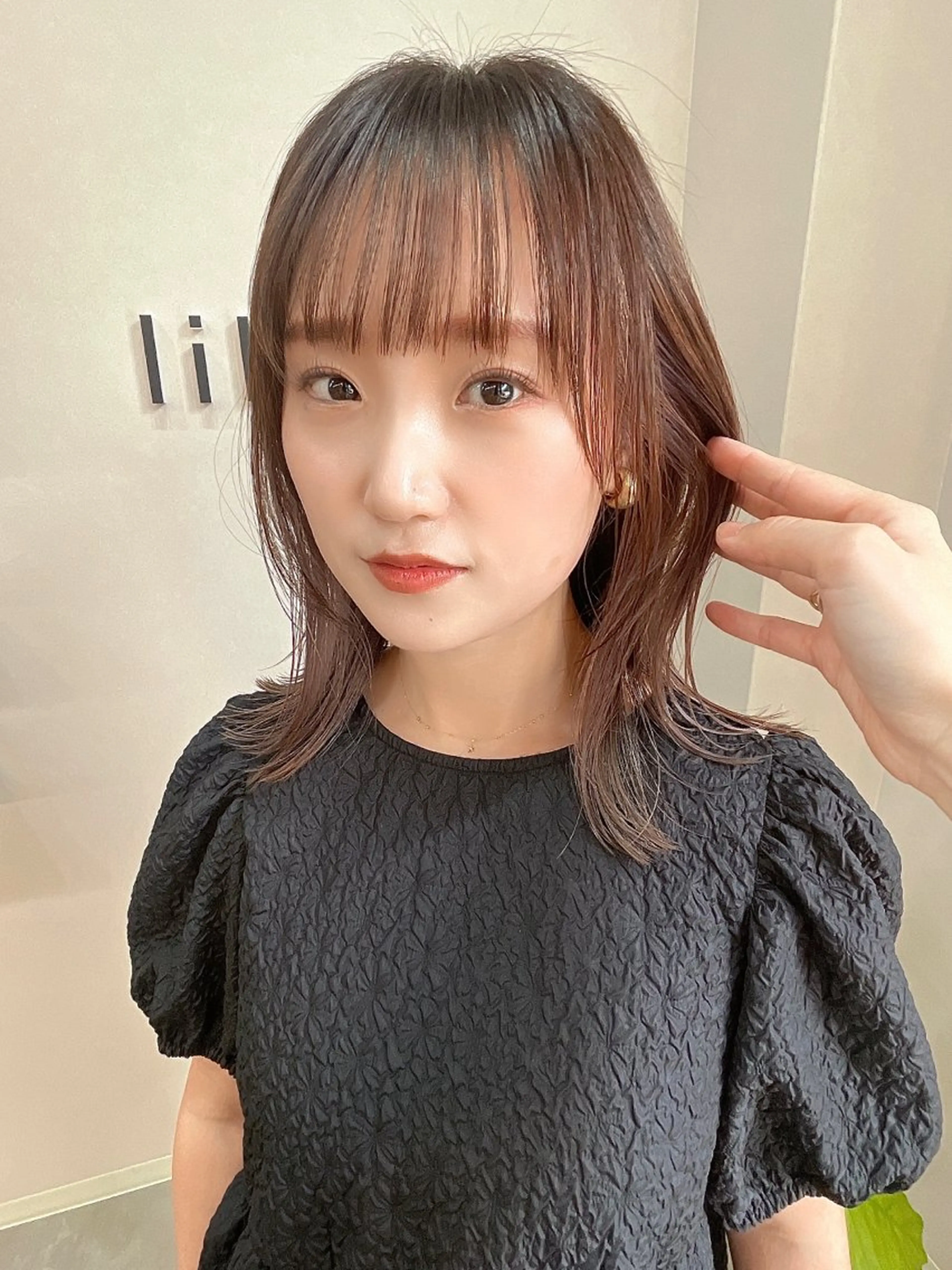 ミディアム カラー 限定1名撮影モデル 村中衣里のヘアスタイル