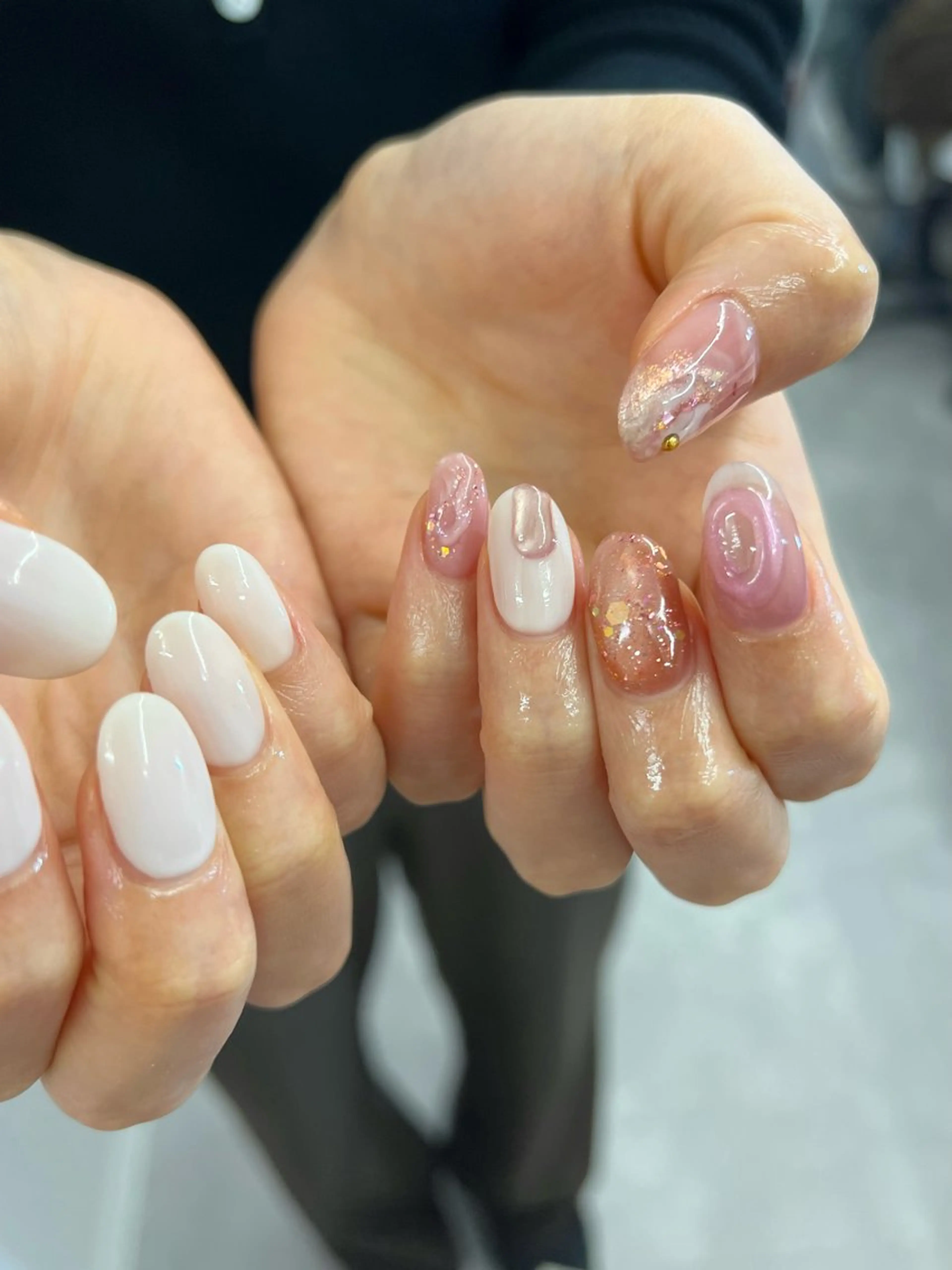 ネイル オーロラネイル ジェルネイル マグネットネイル ニュアンスネイル パラジェル ハンドネイル ハンドケア Bana_ Nailのネイルデザイン