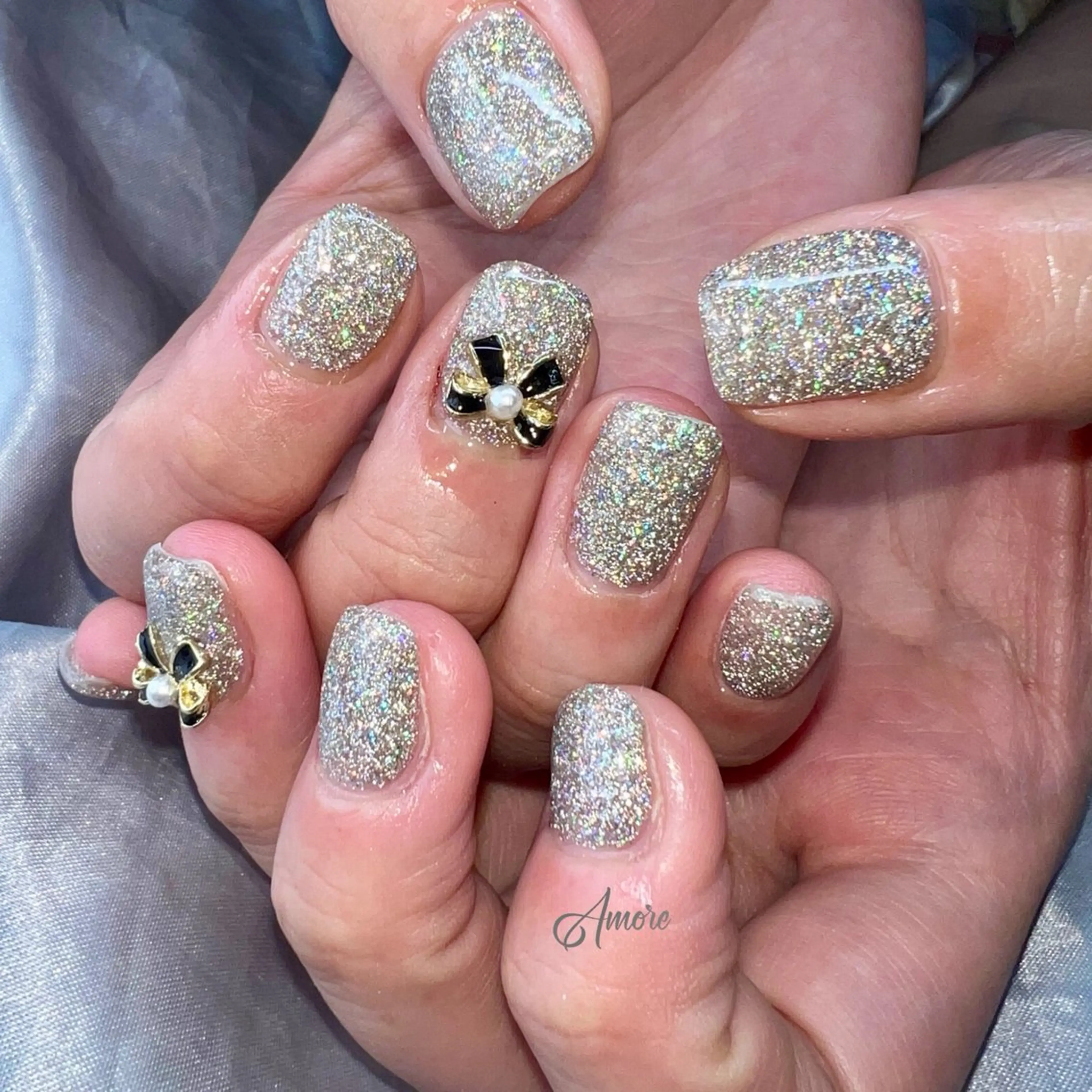 ネイル ジェルネイル キラキラネイル 韓国ネイル パラジェル 冬ネイル You kyehwaのネイルデザイン