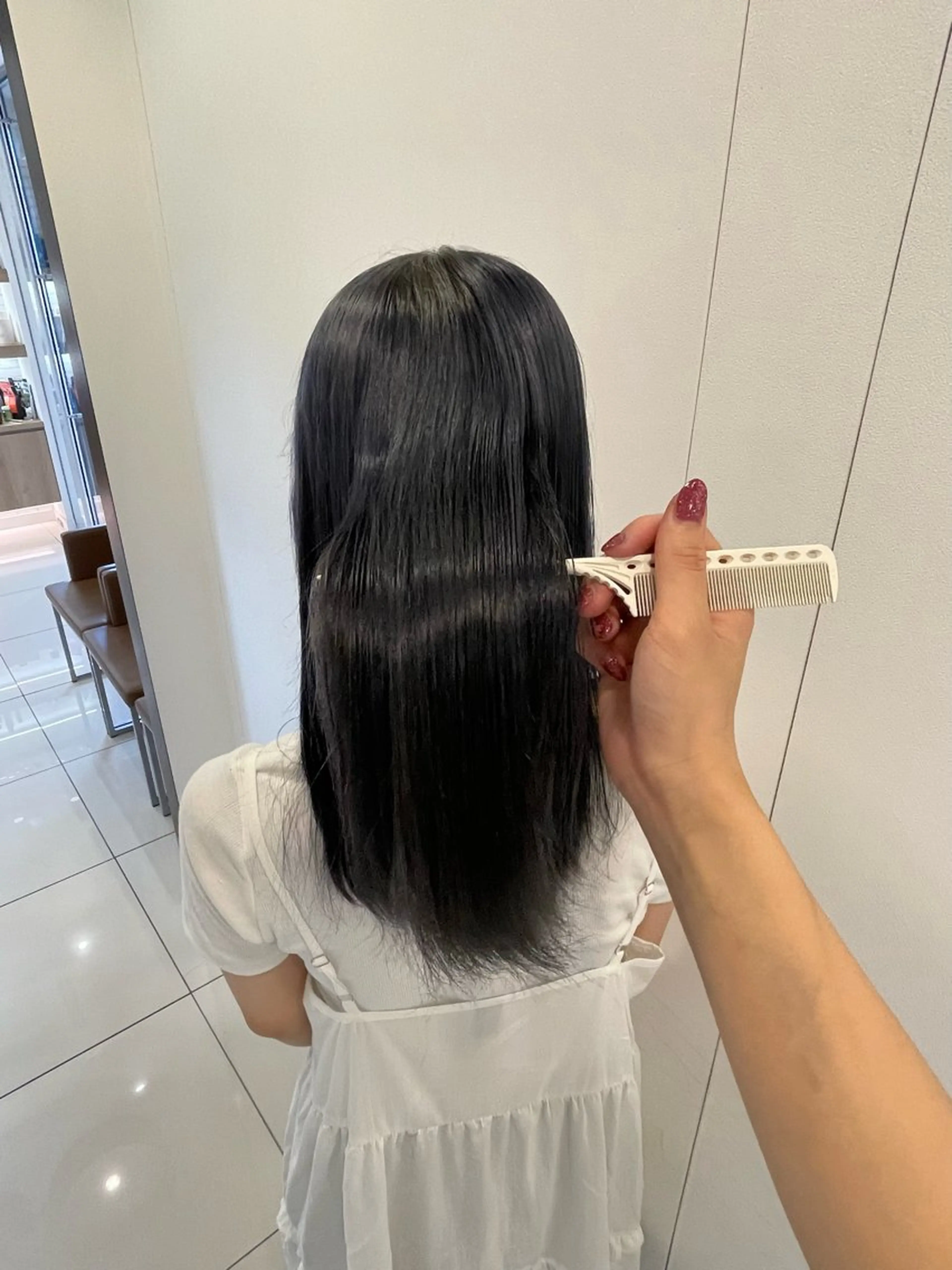 セミロング 髪質改善 トリートメント ヘアカラー トリートメント 鎌倉/アレンジ/暗髪 /髪質改善/ ユキミのヘアスタイル